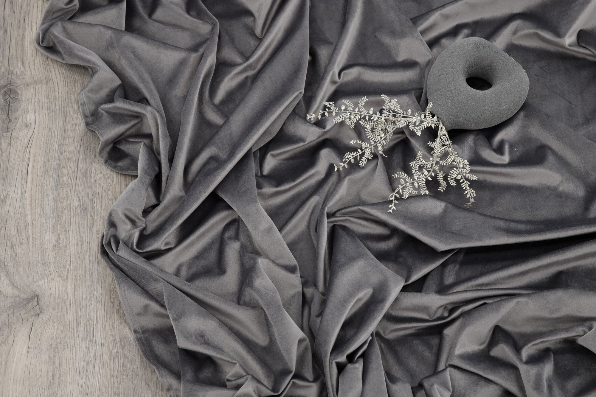 Venture Home Mary Curtain Polyester/velvet - Grey / - 250*135