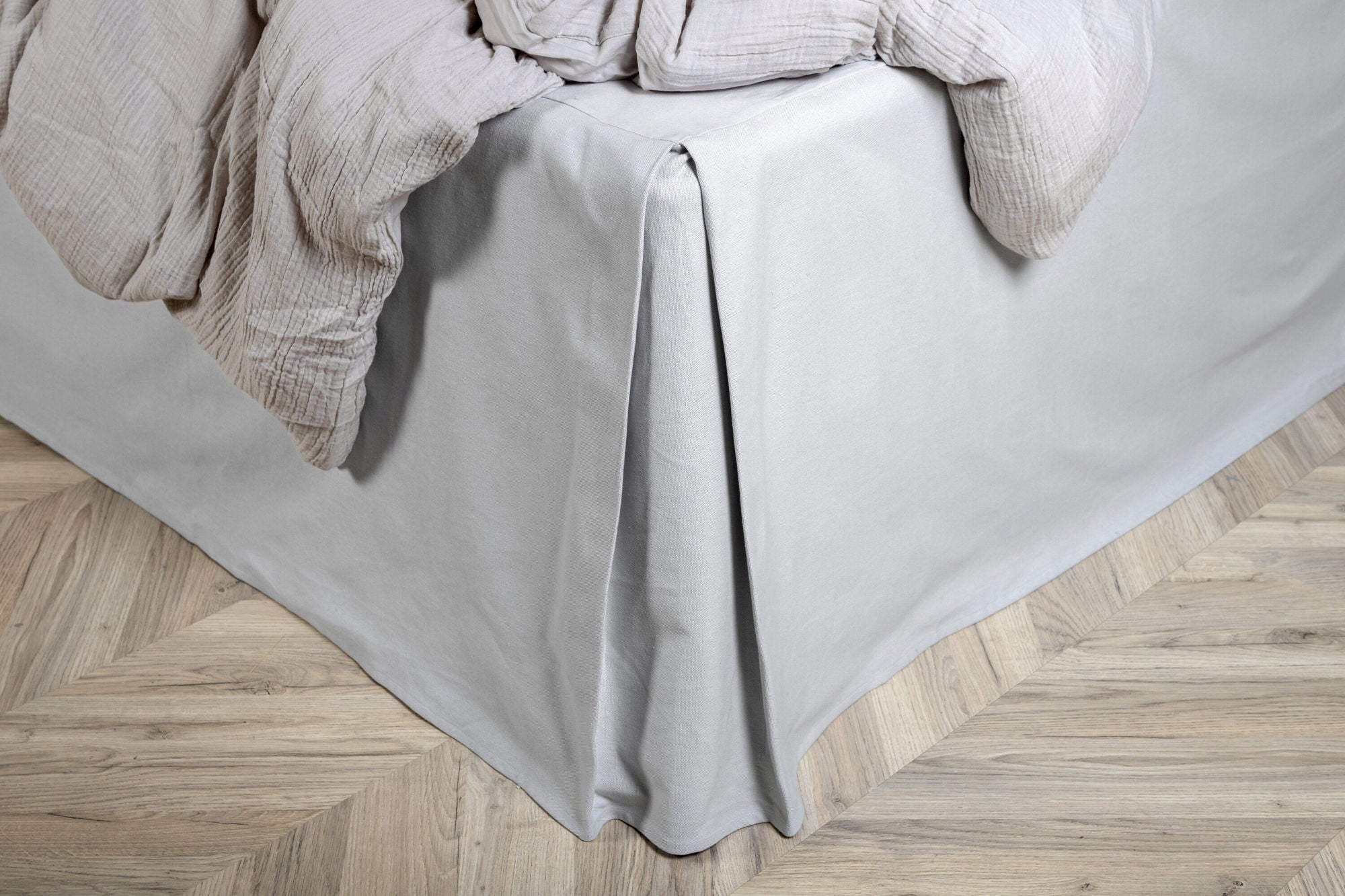 Venture Home Ziggy Bed Skirt Cotton streight - Light Grey / - 200*180