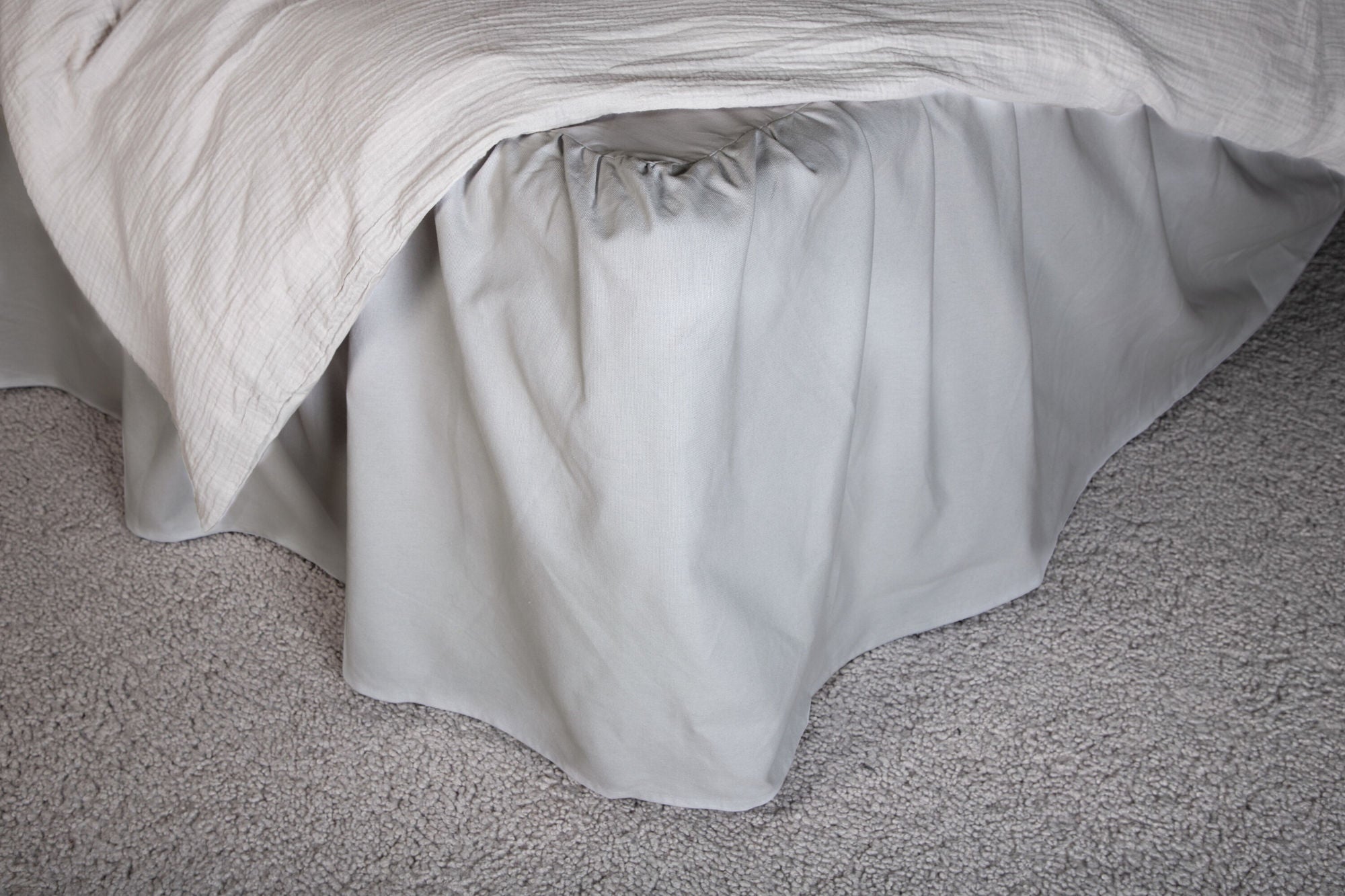Venture Home Pixy Bed Skirt Cotton romantic - Light Grey / - 200*180