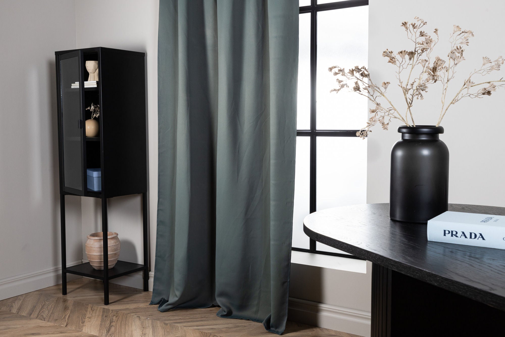Venture Home Evelyn Curtain Polyester blackout - Blue/green - 135*240 - Multi tape