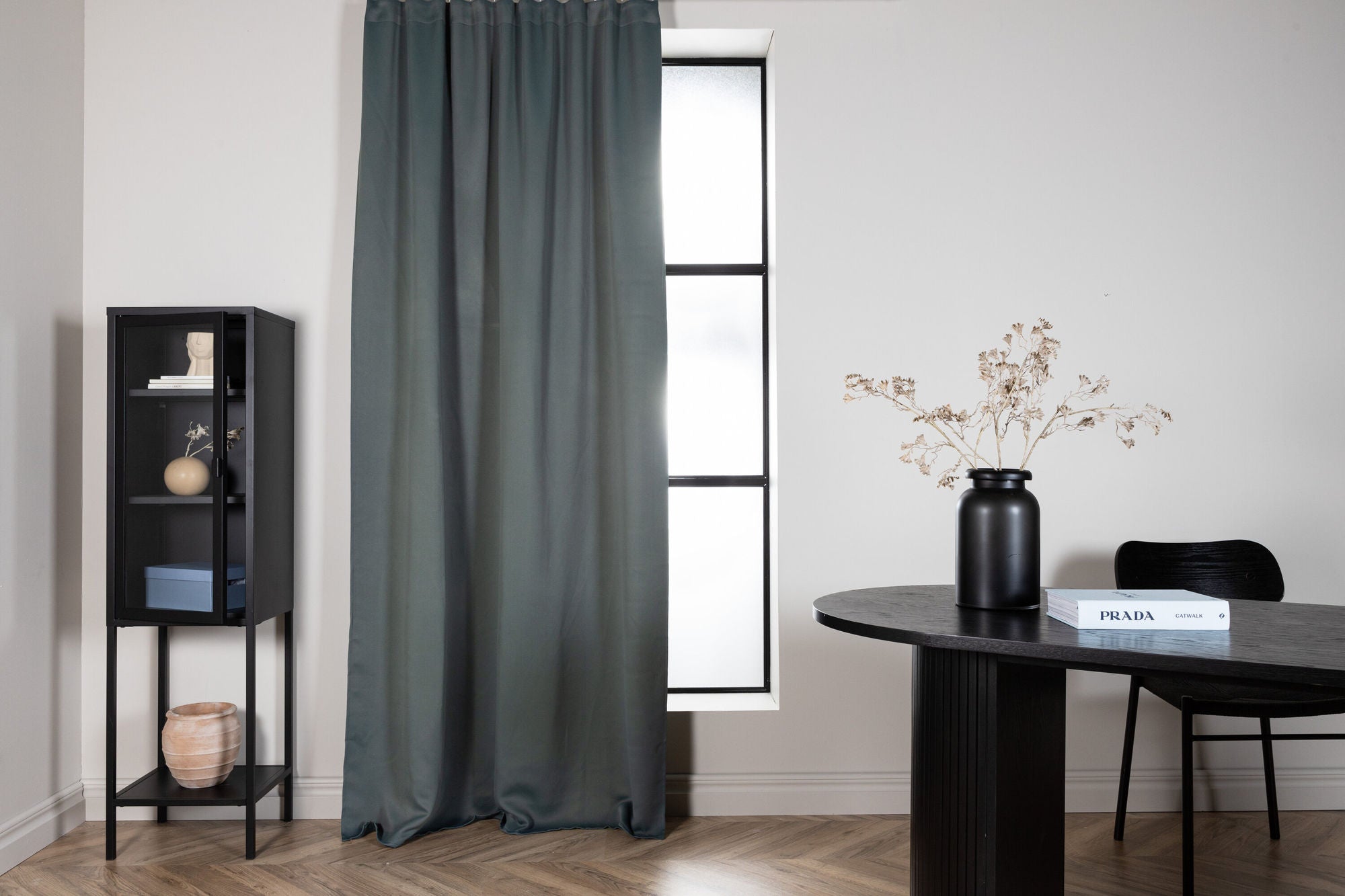 Venture Home Evelyn Curtain Polyester blackout - Blue/green - 135*240 - Multi tape