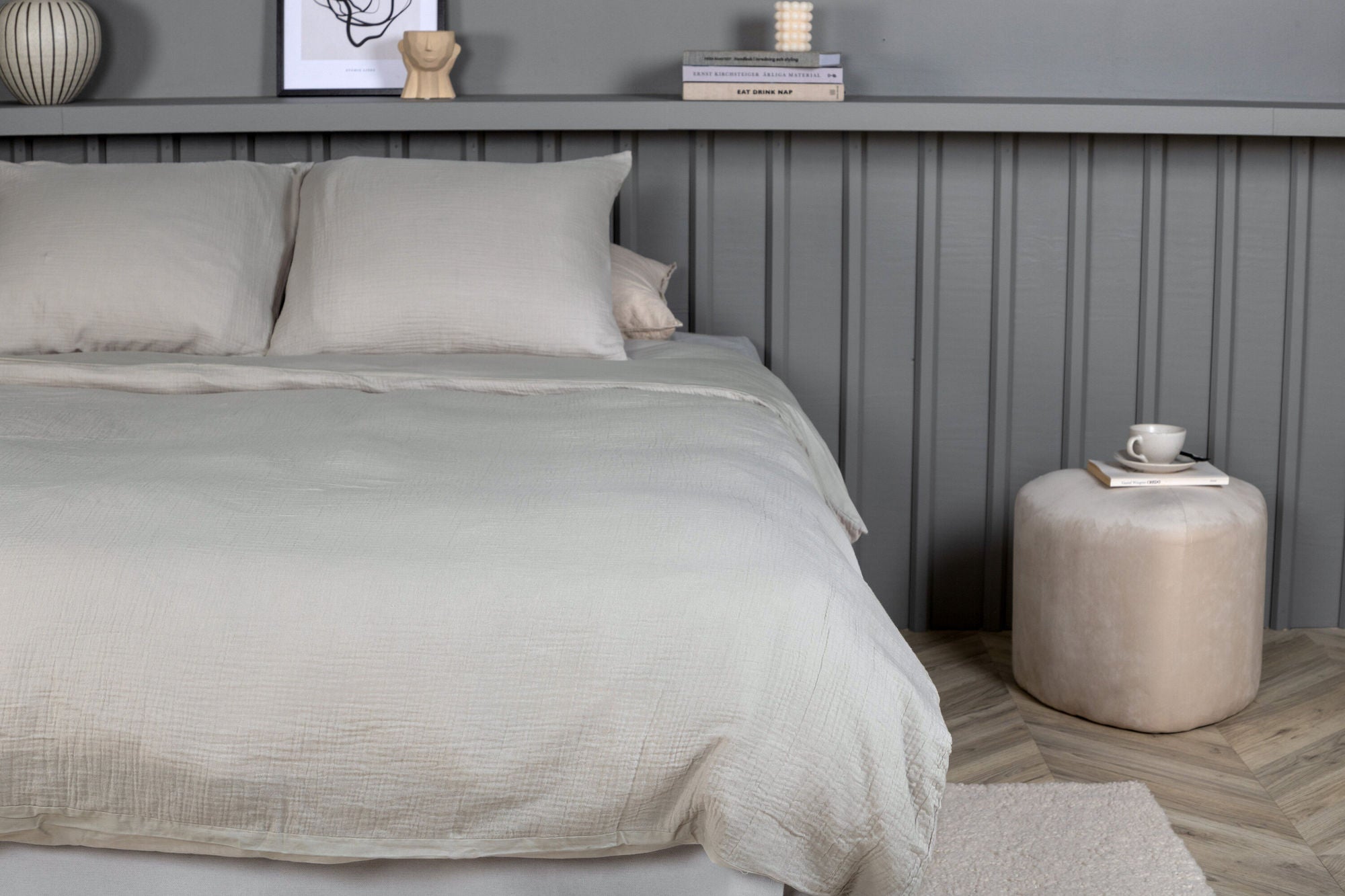 Venture Home Mila Bed Set Cotton gauze - Light Grey / - 240*220