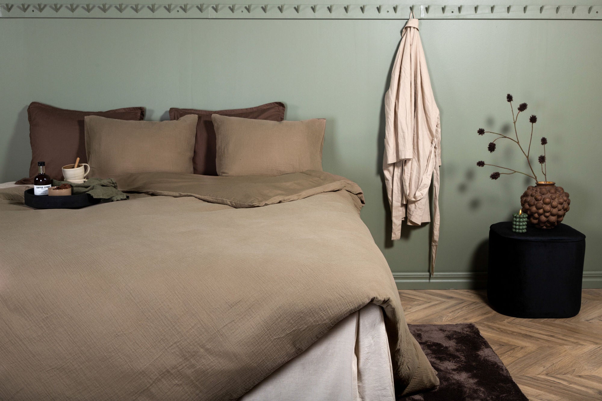 Venture Home Mila Bed Set Cotton gauze - Brown - 240*220
