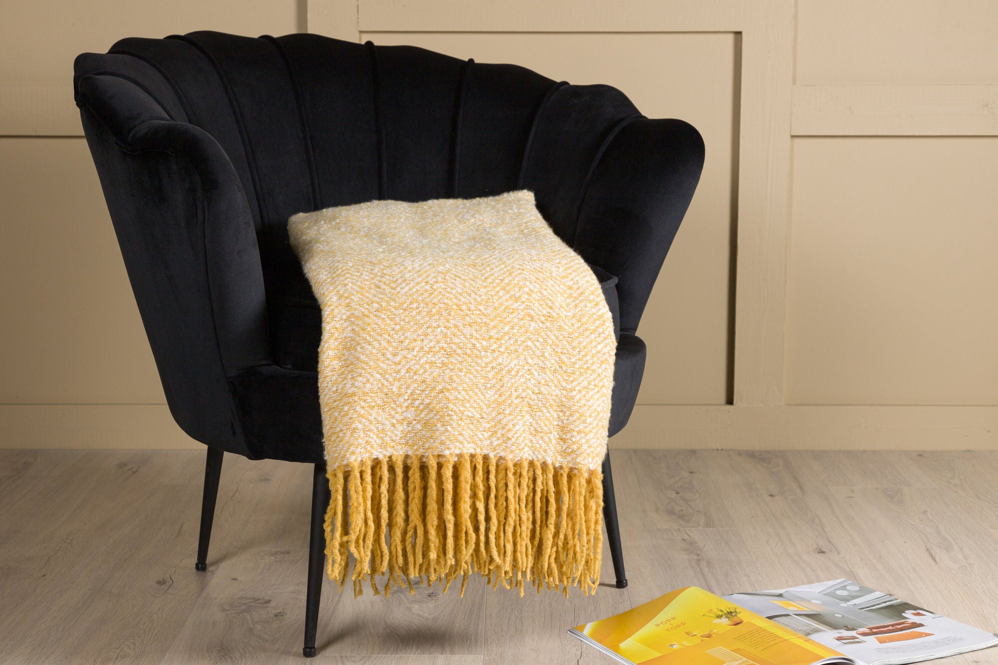 Venture Home Toby Throw Polyester - Yellow/white / - 170*130