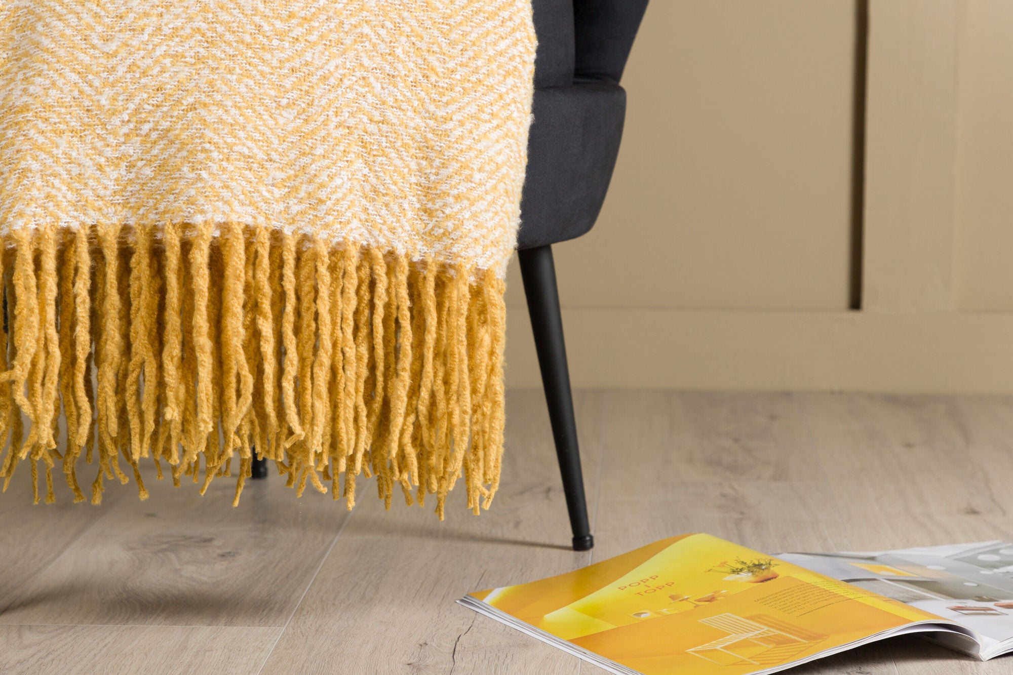 Venture Home Toby Throw Polyester - Yellow/white / - 170*130