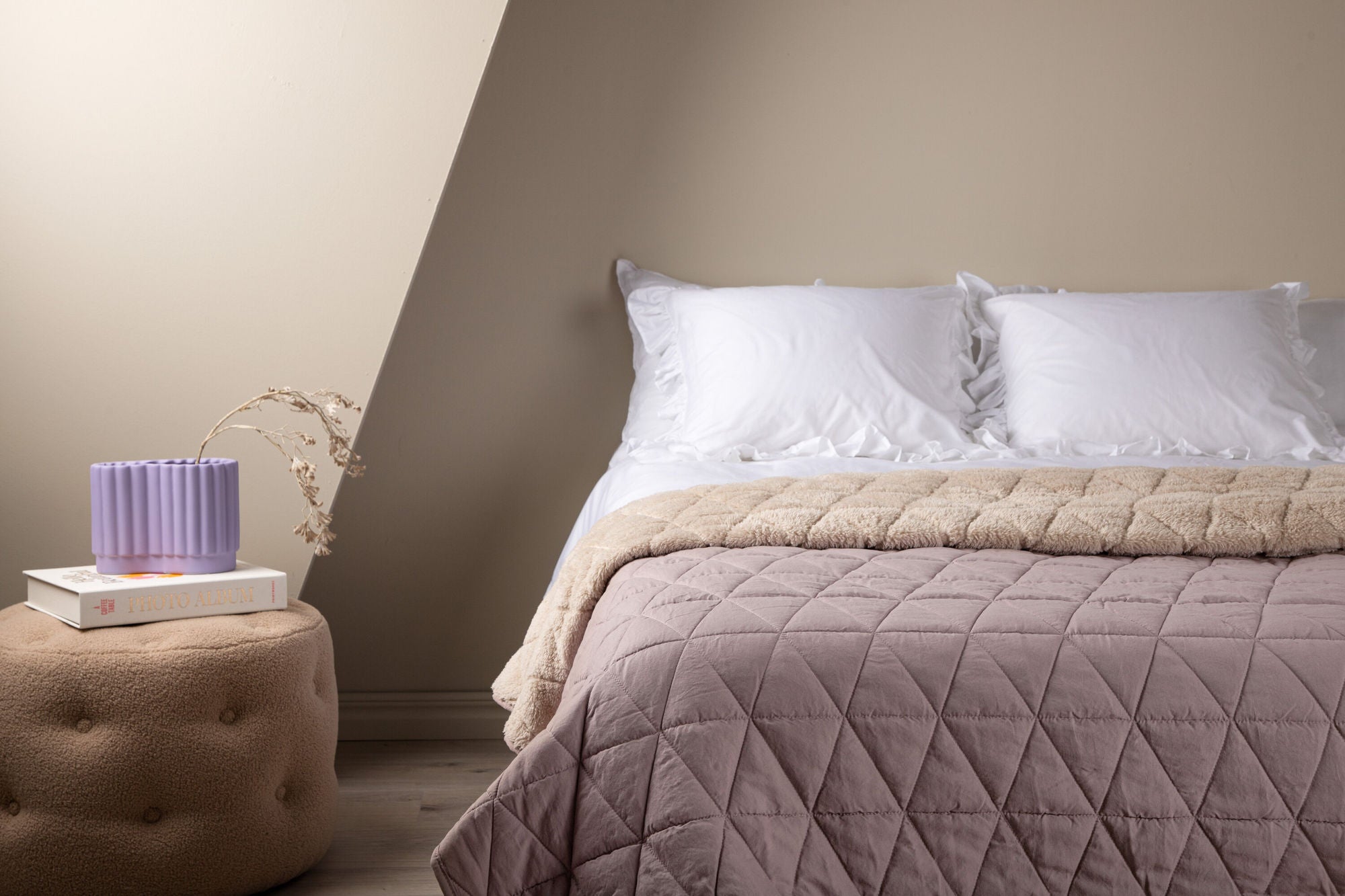 Venture Home Nilla Bedspread Heavy brushed poly cationic/sherpa - Light pink / - 250*150