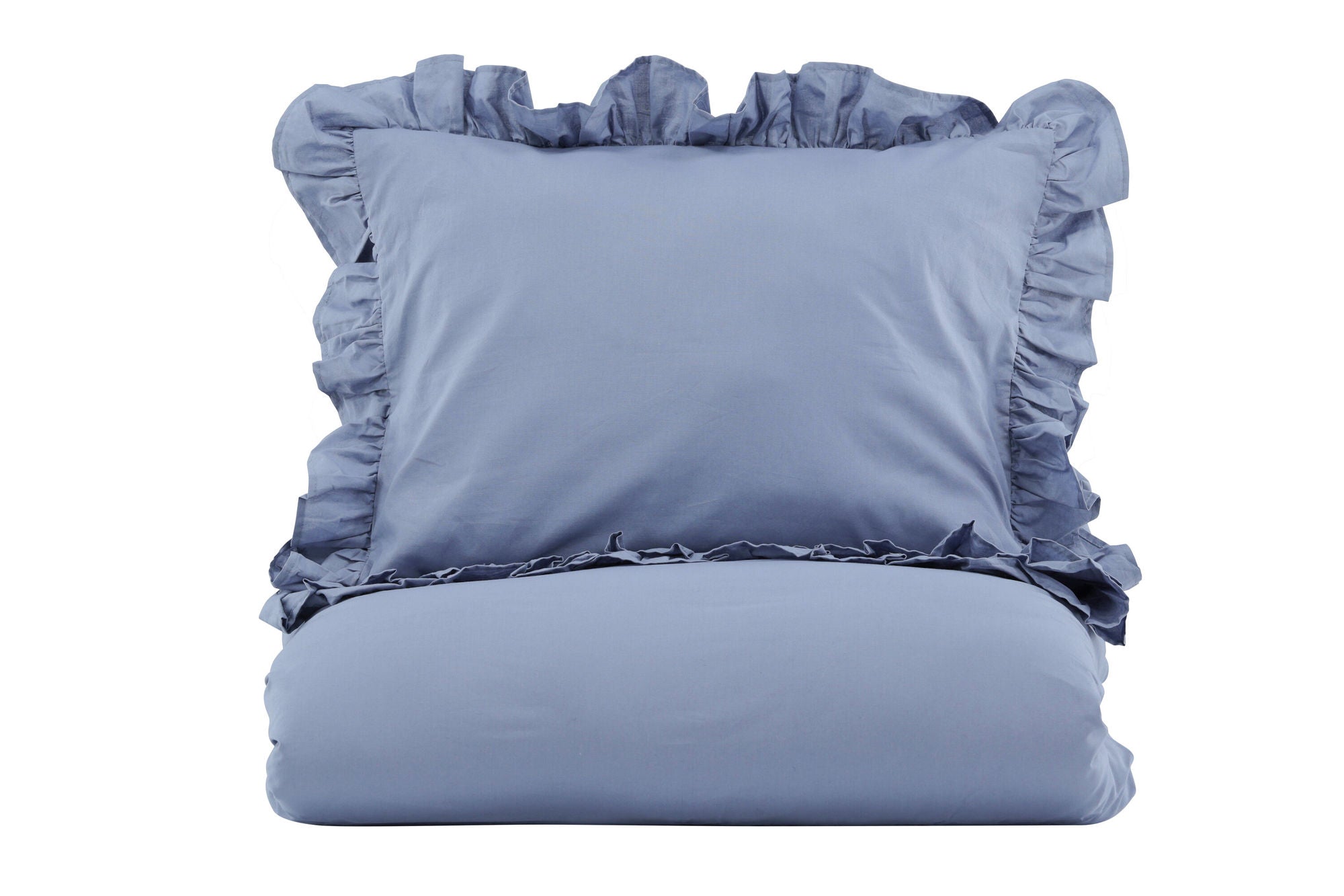 Venture Home Levi Bed Set Cotton w ruffle - Blue - 150*200