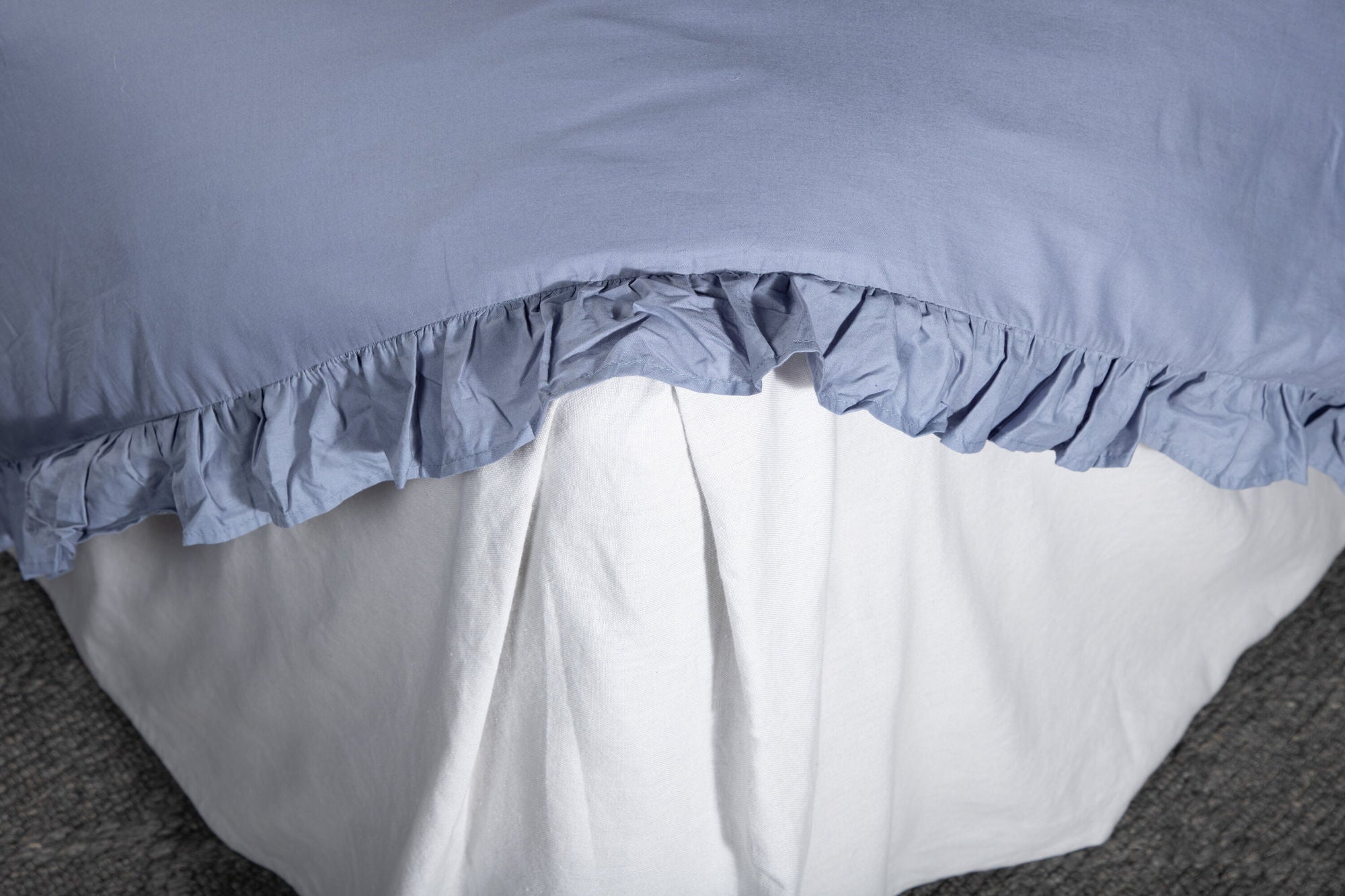 Venture Home Levi Bed Set Cotton w ruffle - Blue - 150*200