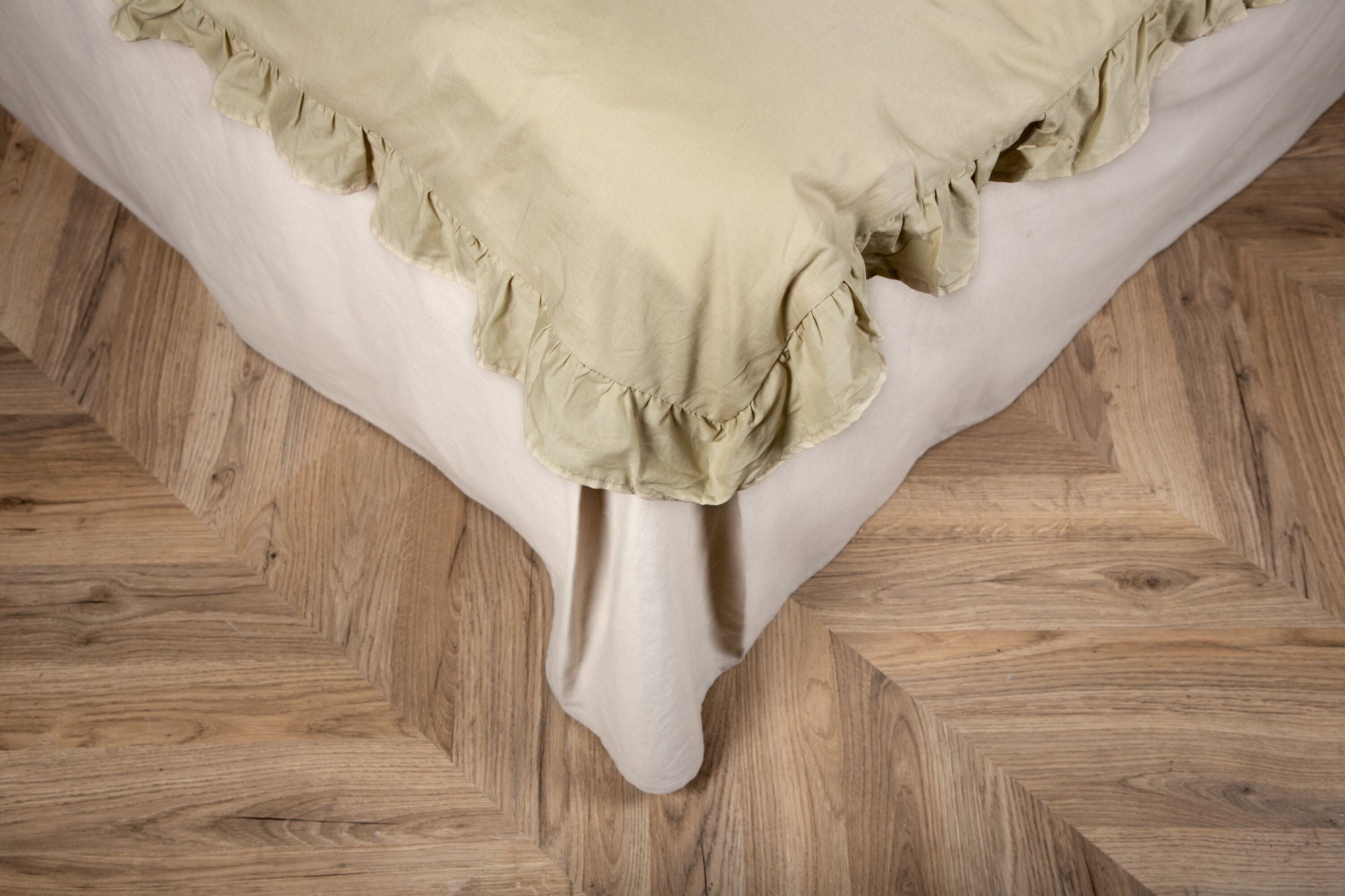 Venture Home Levi Bed Set Cotton w ruffle - Light Yellow / - 150*200