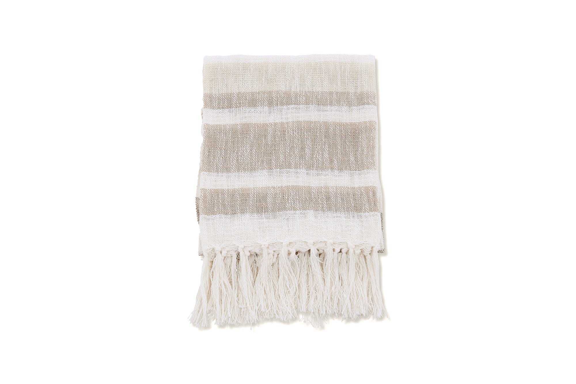 Venture Home Sandy Throw Slub/polyester - Offwhite/beige/brown / - 170*130