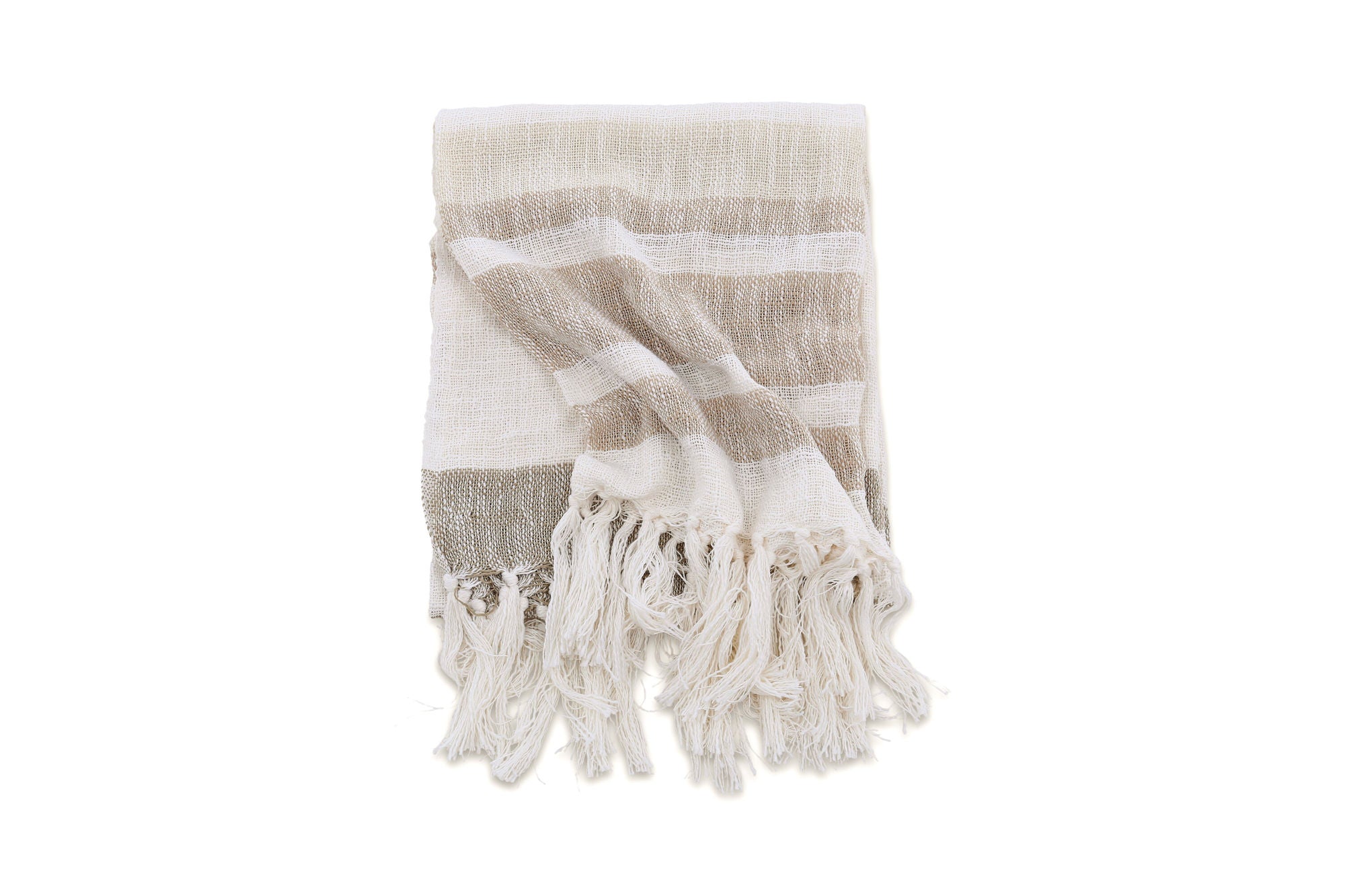 Venture Home Sandy Throw Slub/polyester - Offwhite/beige/brown / - 170*130