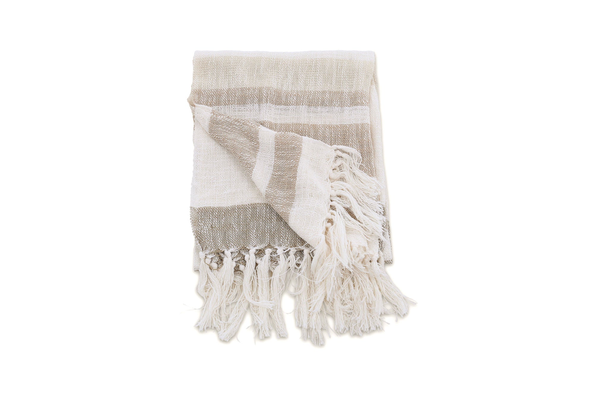 Venture Home Sandy Throw Slub/polyester - Offwhite/beige/brown / - 170*130