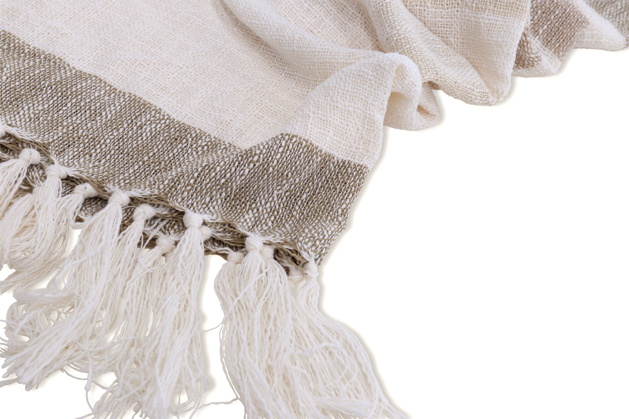 Venture Home Sandy Throw Slub/polyester - Offwhite/beige/brown / - 170*130
