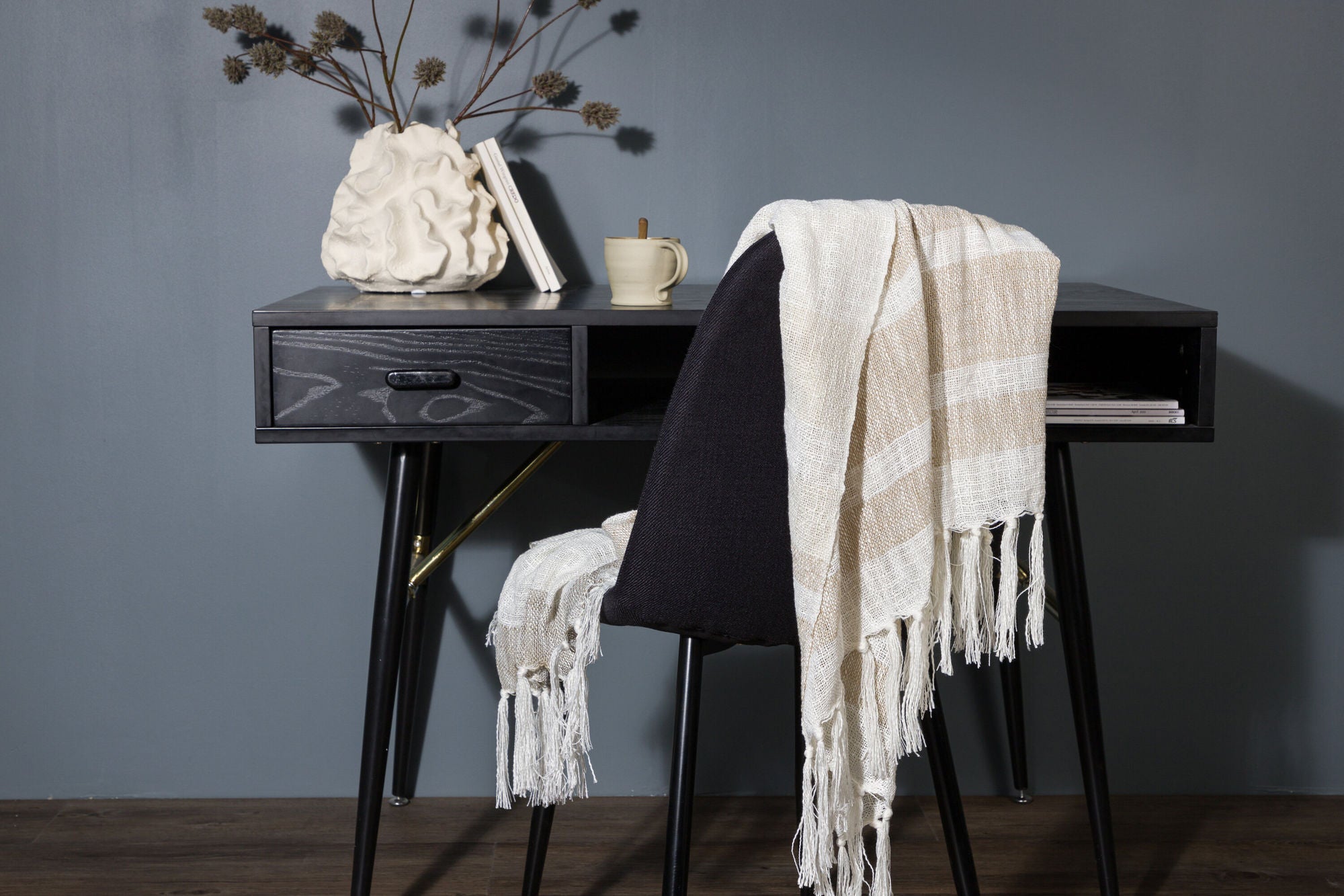 Venture Home Sandy Throw Slub/polyester - Offwhite/beige/brown / - 170*130