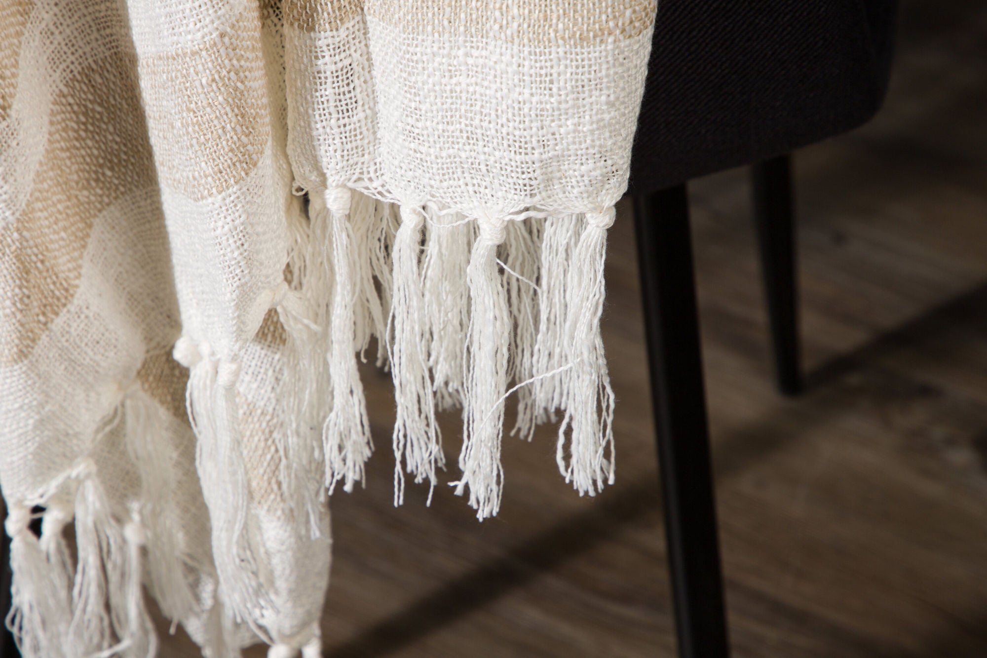 Venture Home Sandy Throw Slub/polyester - Offwhite/beige/brown / - 170*130