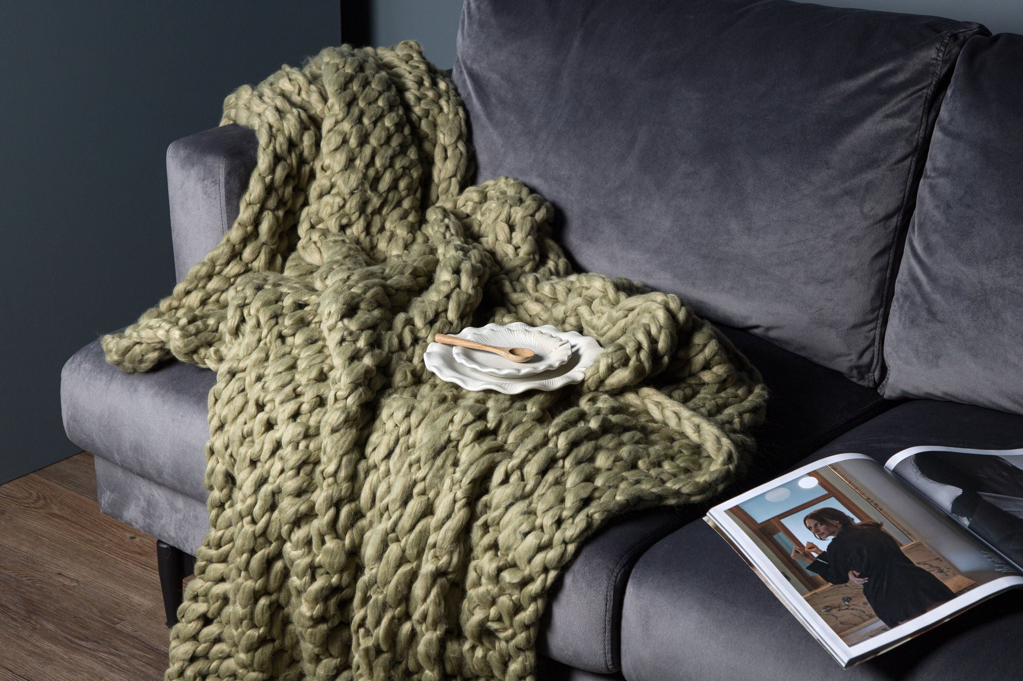 Venture Home Kate Throw Polyester - Dark green / - 130*170