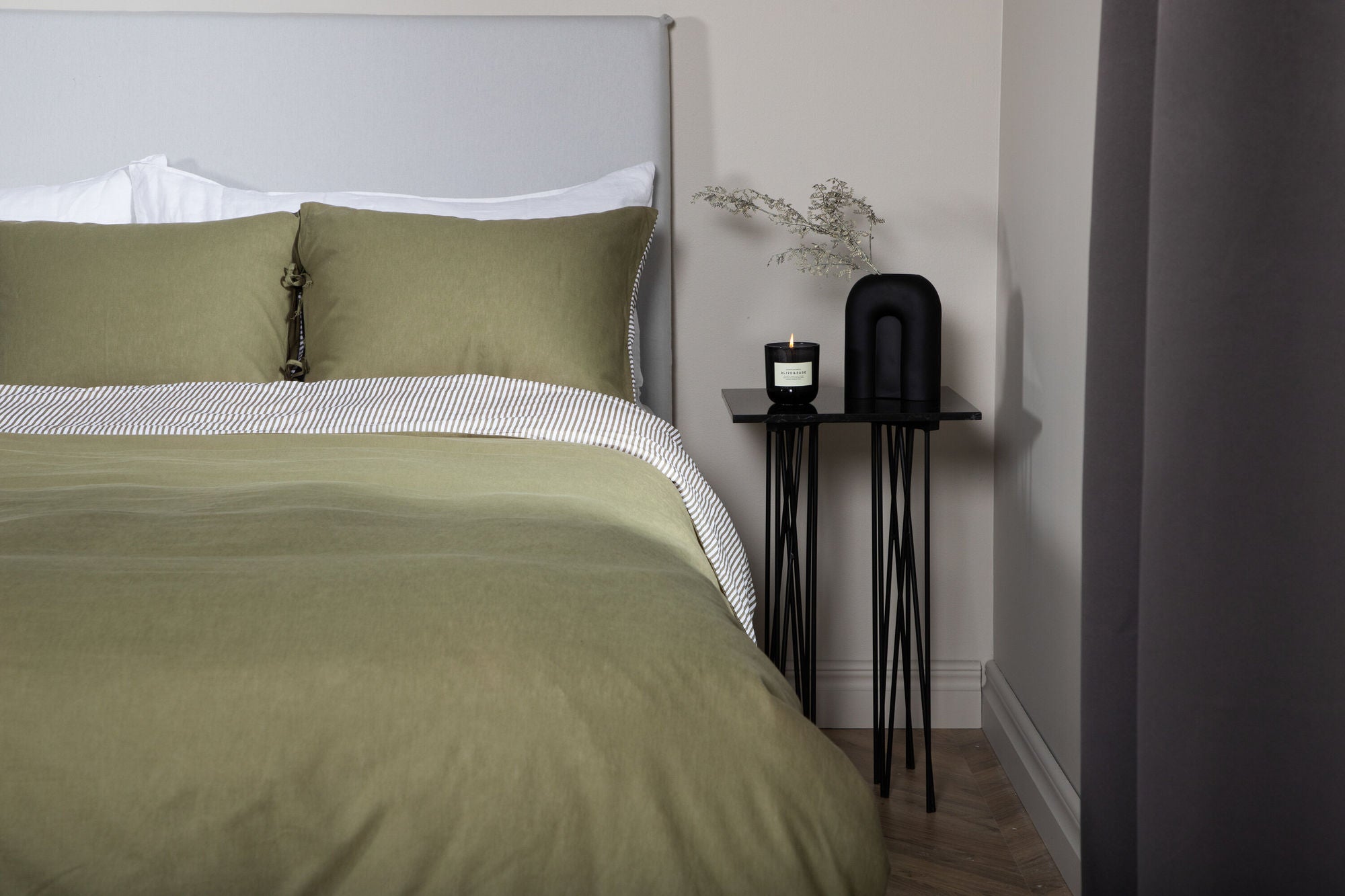 Venture Home Jenna Bed Set Linen/cotton - Green / - 240*220