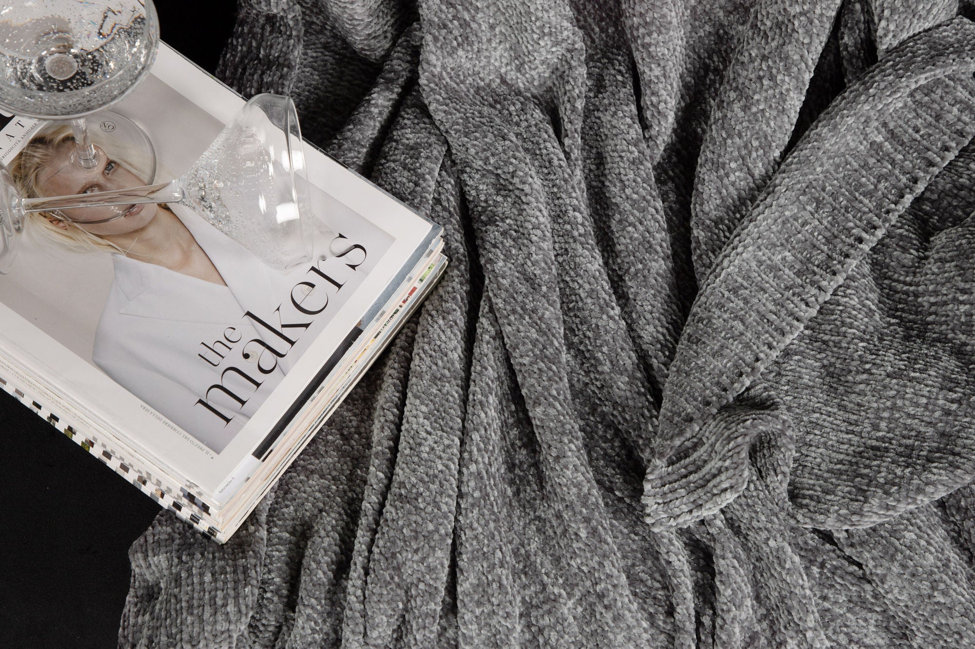 Venture Home Ally Throw Polyester/shiny chenille - Dark grey / - 170*130