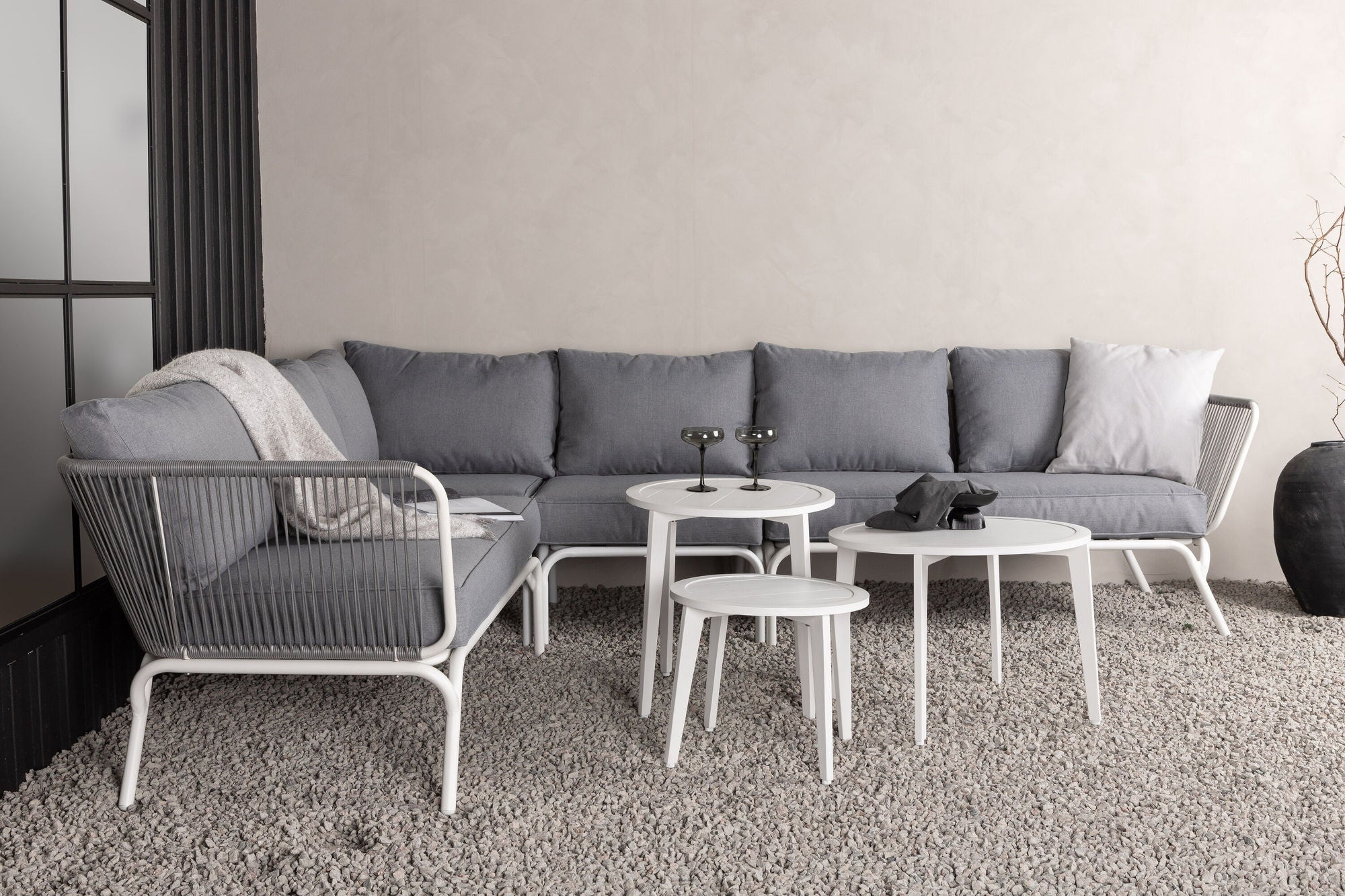 Venture Home Roxo hjørne sofa - White/Grey