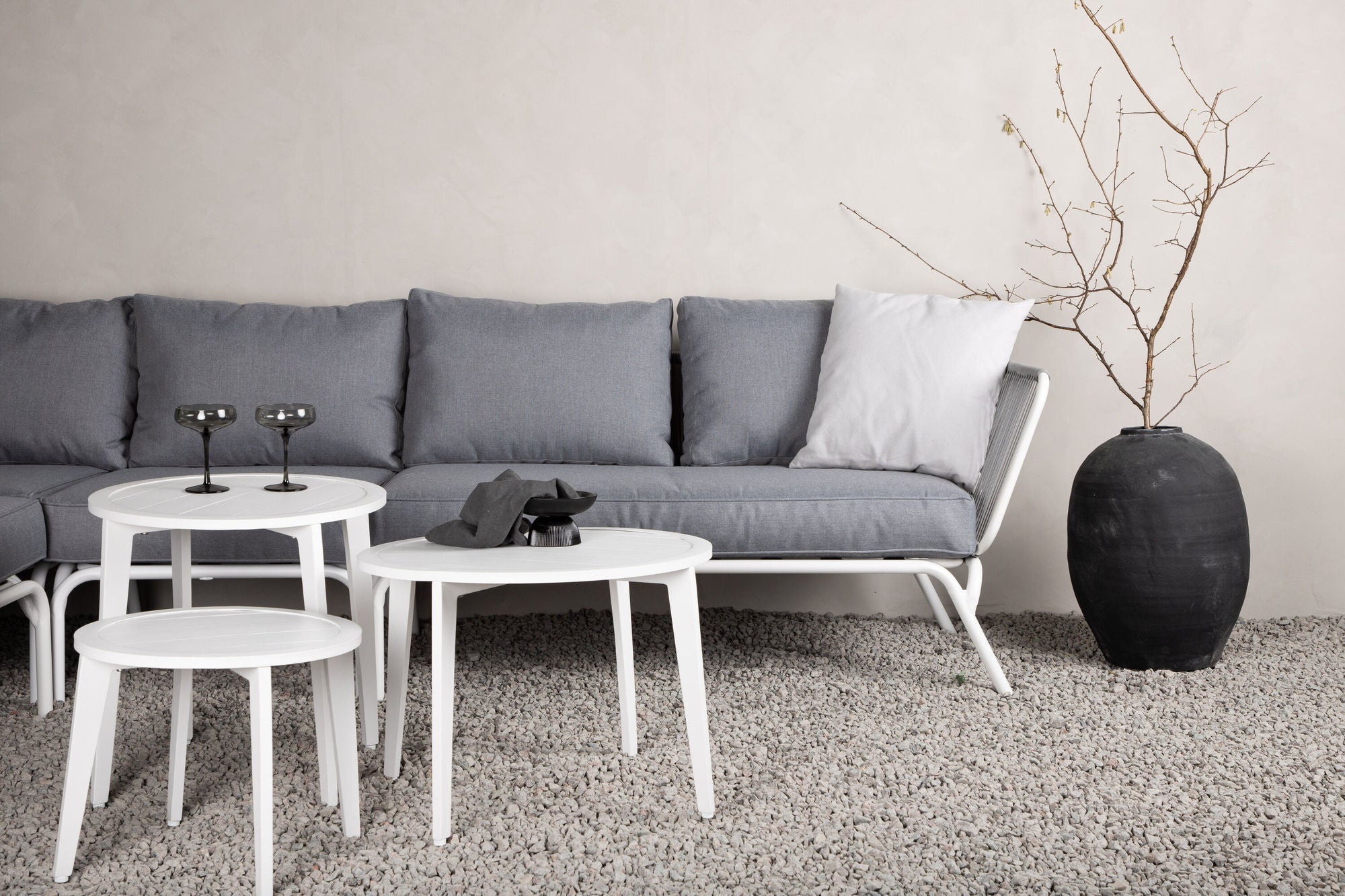 Venture Home Roxo hjørne sofa - White/Grey
