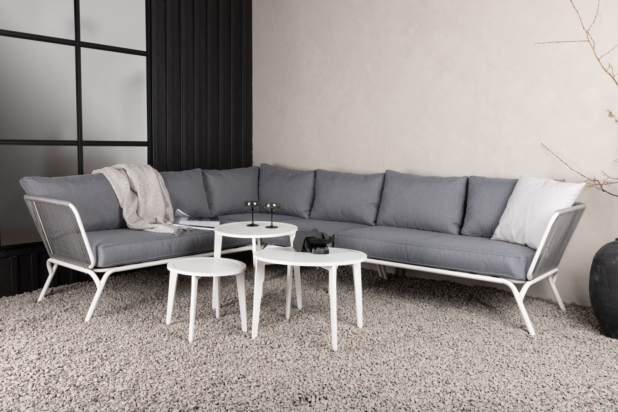 Venture Home Roxo hjørne sofa - White/Grey