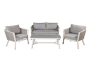 Venture Home Virya Lounge set (3+2+1) White alu / Grey rope / grey cushion