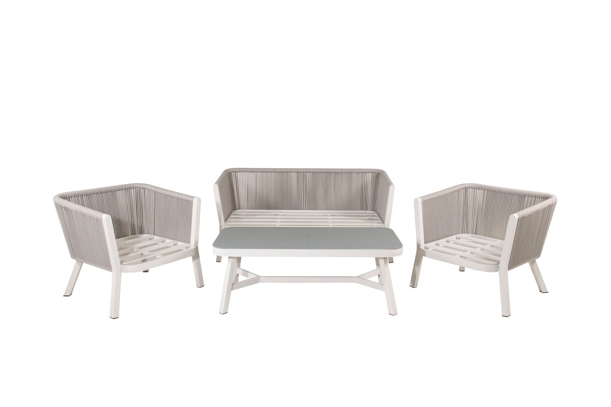 Venture Home Virya Lounge set (3+2+1) White alu / Grey rope / grey cushion