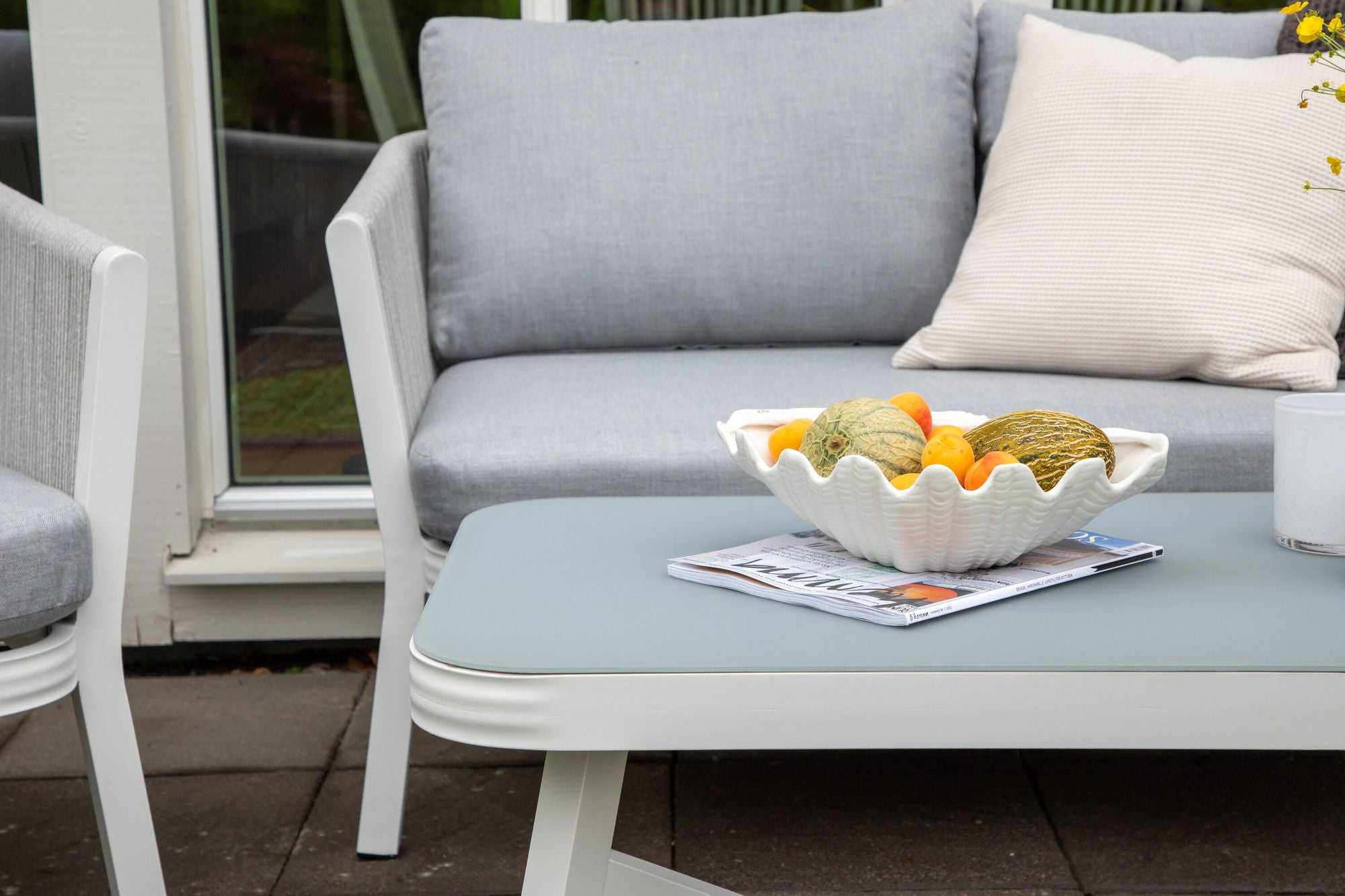 Venture Home Virya Lounge set (3+2+1) White alu / Grey rope / grey cushion