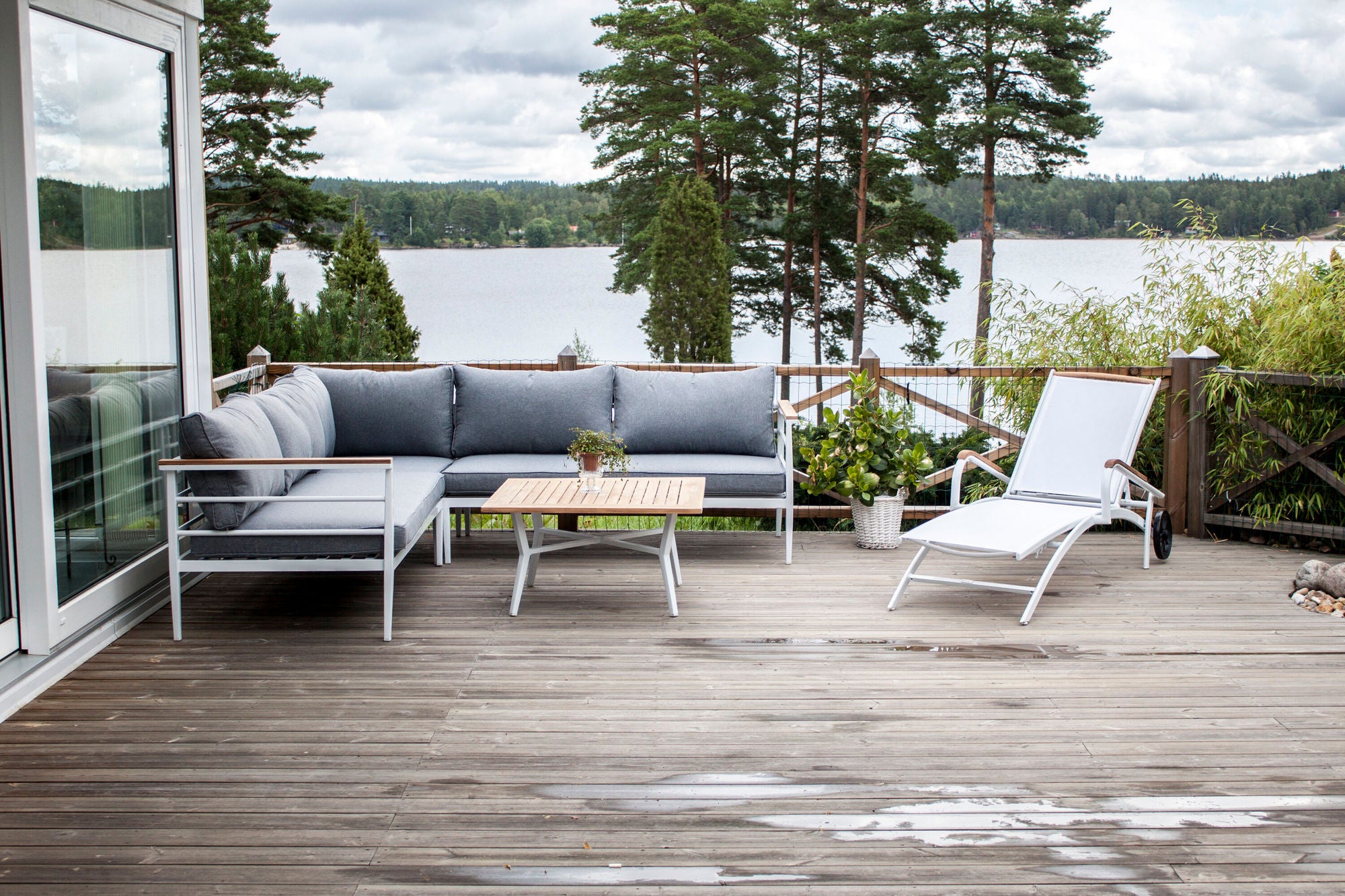 Venture Home Mexico hjørne Sofa - White Alu / Teak