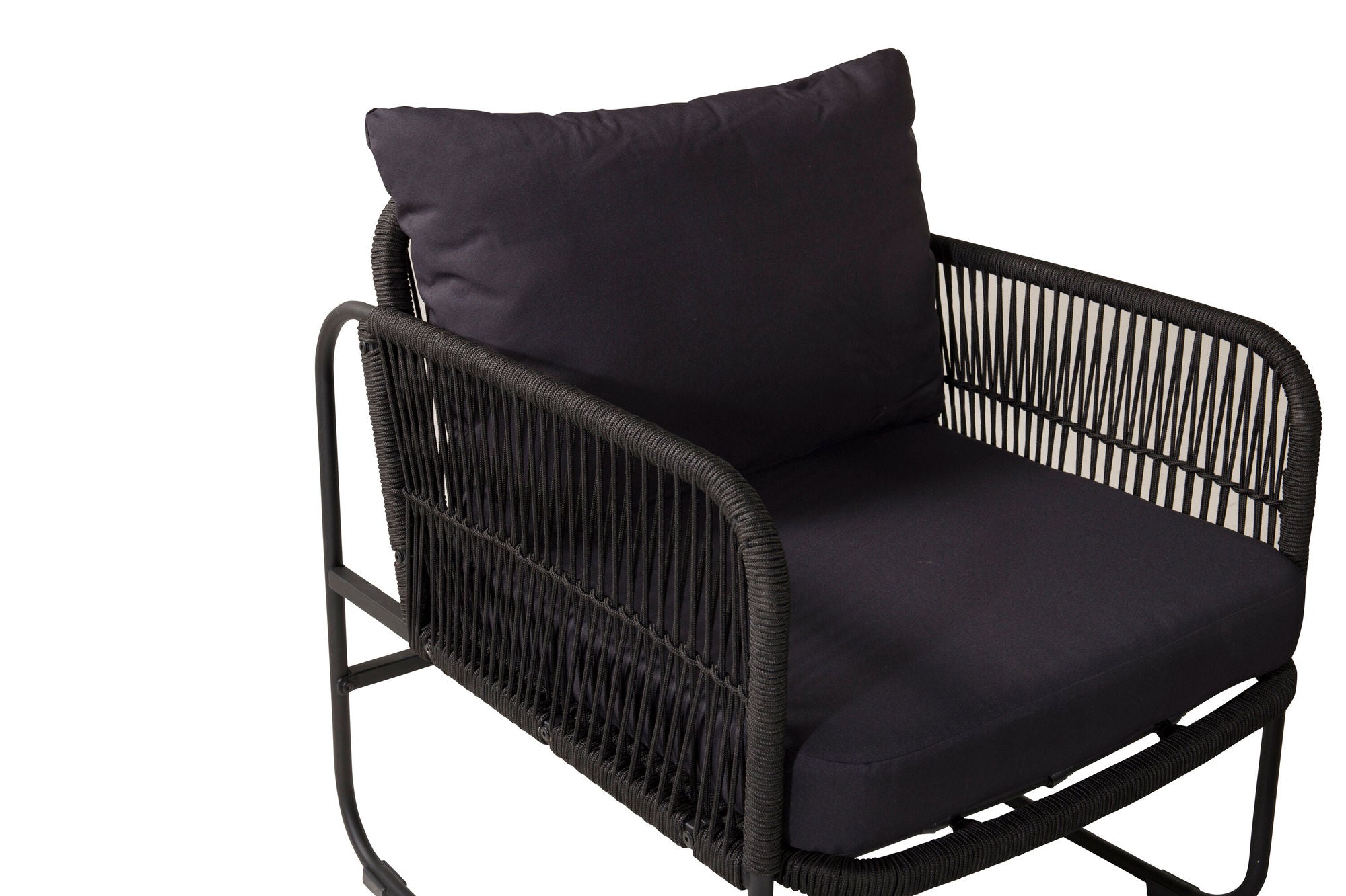 Venture Home Utah Lounge set - Black - Black rope (two seater + 2 one seater + bord)