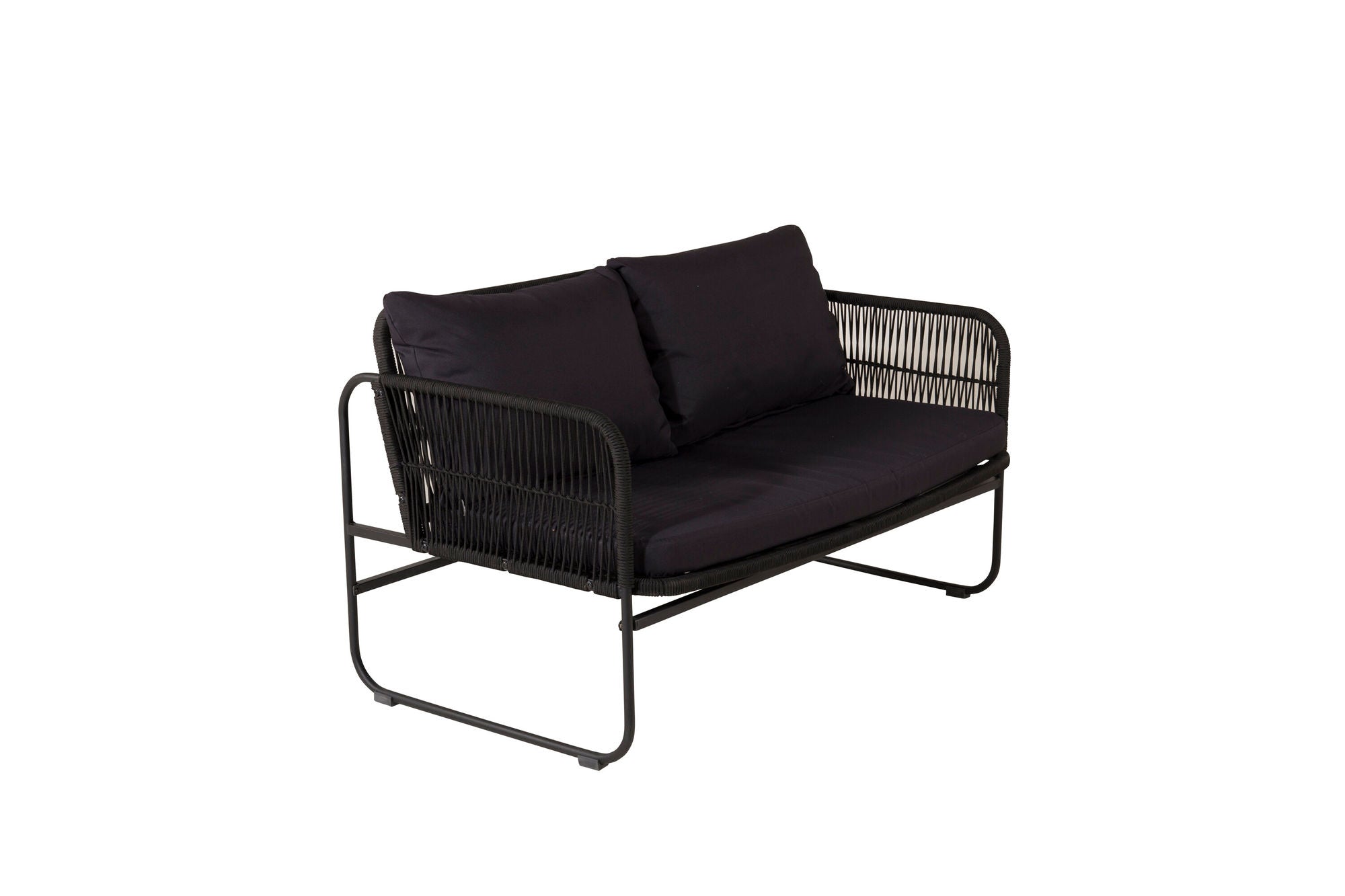 Venture Home Utah Lounge set - Black - Black rope (two seater + 2 one seater + bord)