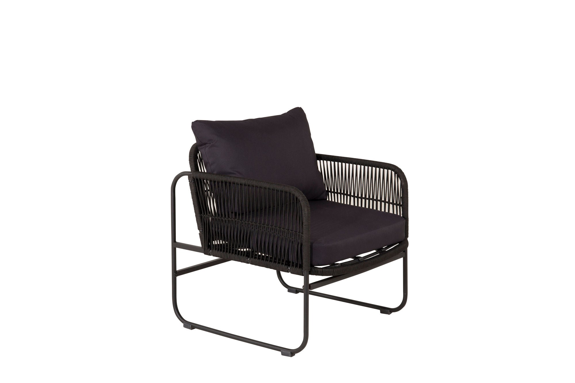 Venture Home Utah Lounge set - Black - Black rope (two seater + 2 one seater + bord)