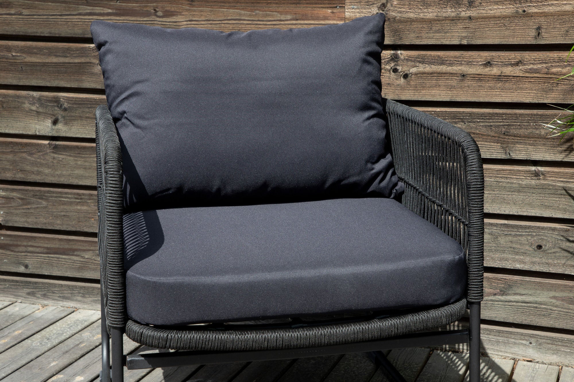 Venture Home Utah Lounge set - Black - Black rope (two seater + 2 one seater + bord)
