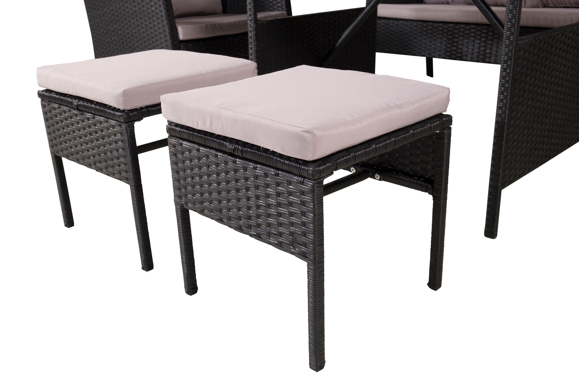 Venture Home Knock sofa Set - Black Wicker - Grey Cushion