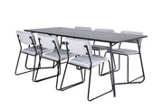 Venture Home Petra spisebord - Black / Black Veneer+Kenth stol - Black / Light Grey Velvet_6
