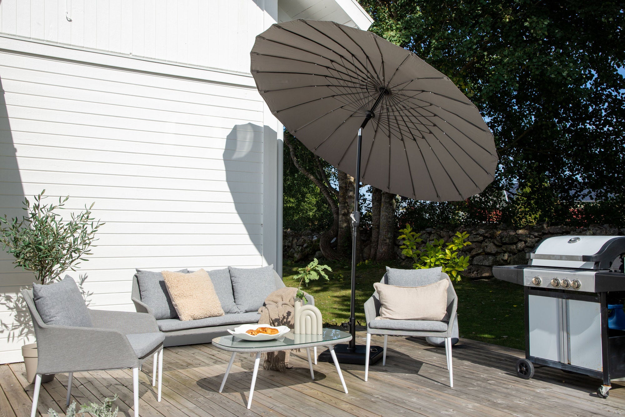 Venture Home Palmetto - Umbrella w. tilt- Grey - - 270cm