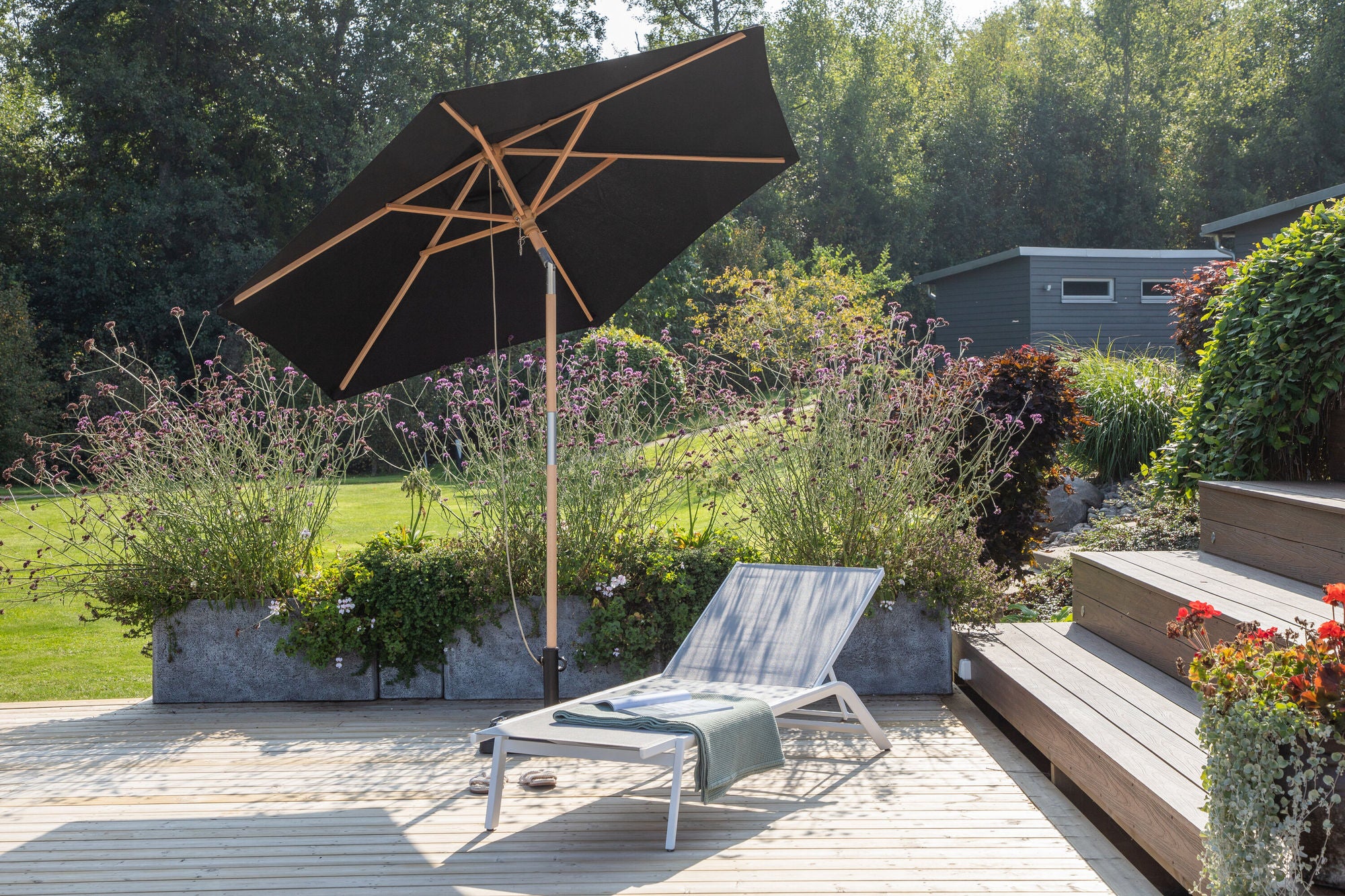Venture Home Corypho - Umbrella w. tilt- Black - - 250cm