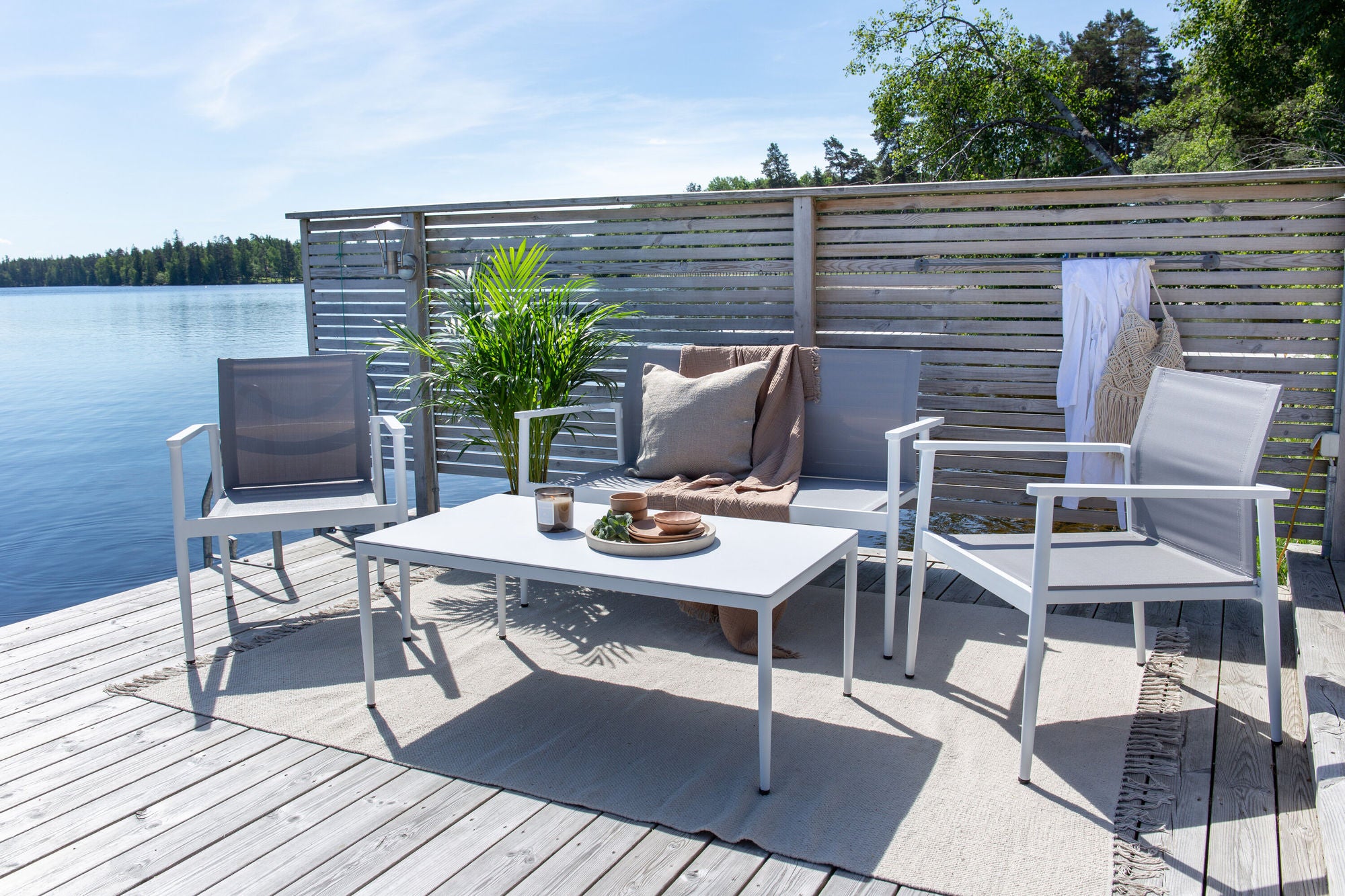 Venture Home Break - Sofa set- White / Grey - Aluminium / Textilene -