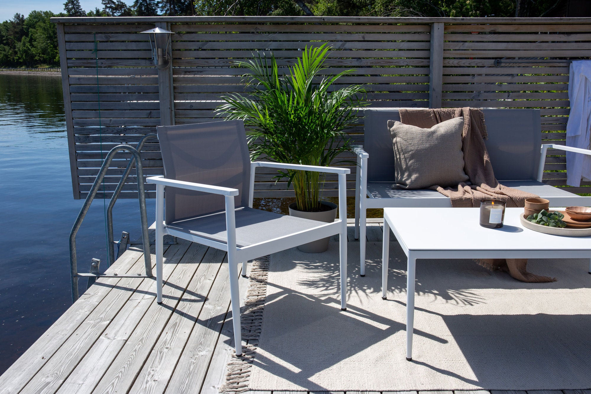 Venture Home Break - Sofa set- White / Grey - Aluminium / Textilene -