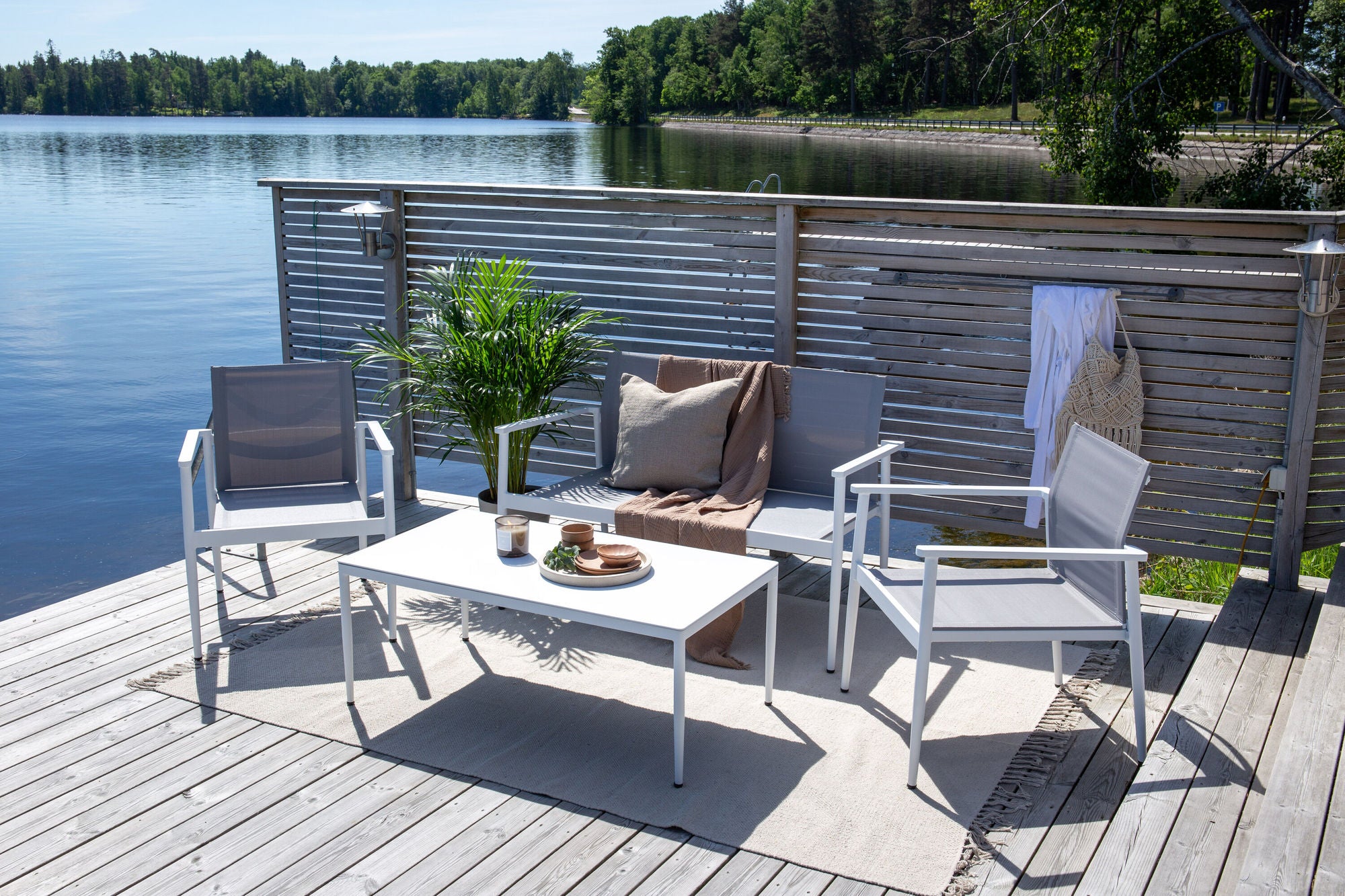 Venture Home Break - Sofa set- White / Grey - Aluminium / Textilene -