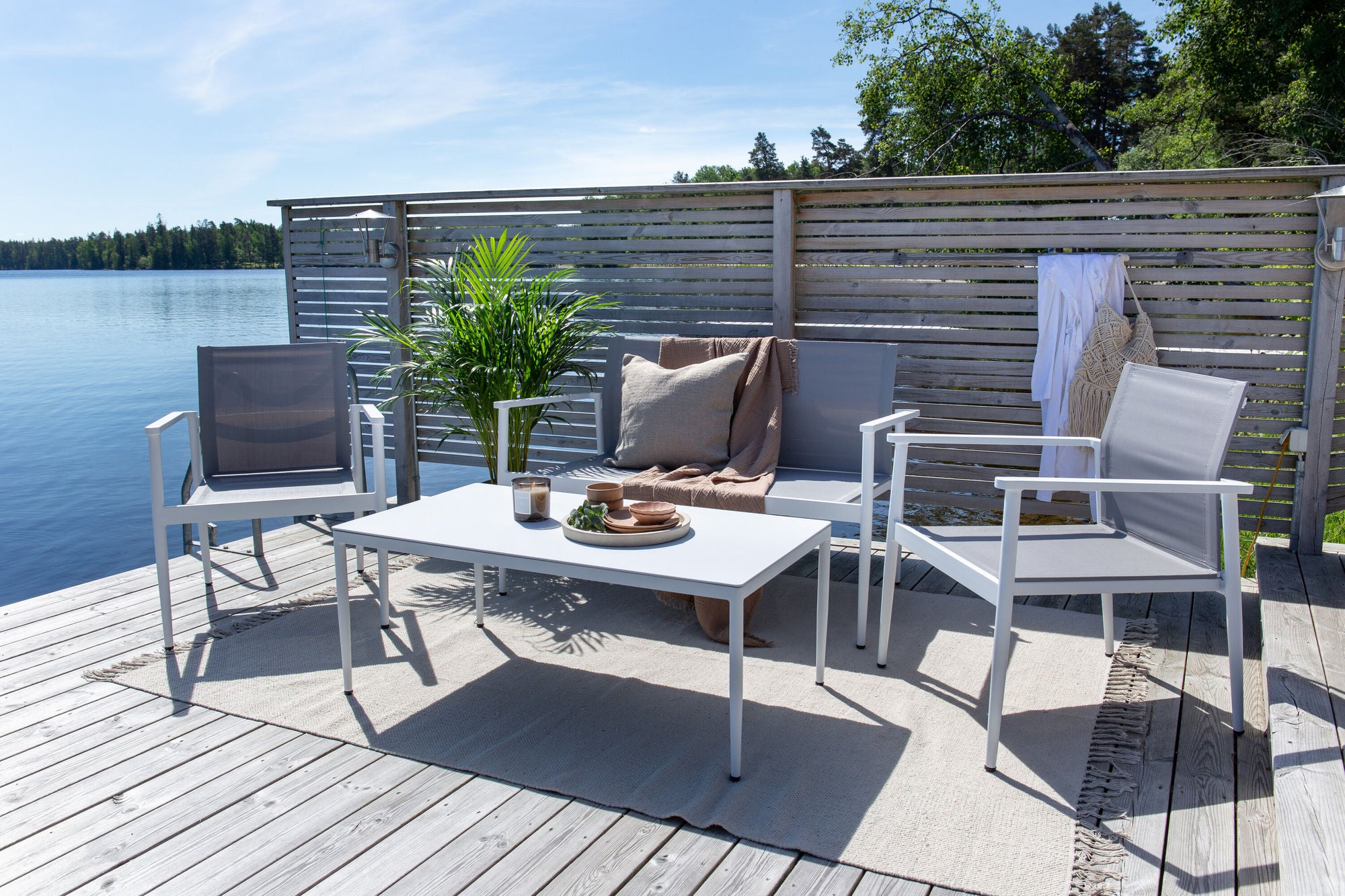 Venture Home Break - Sofa set- White / Grey - Aluminium / Textilene -