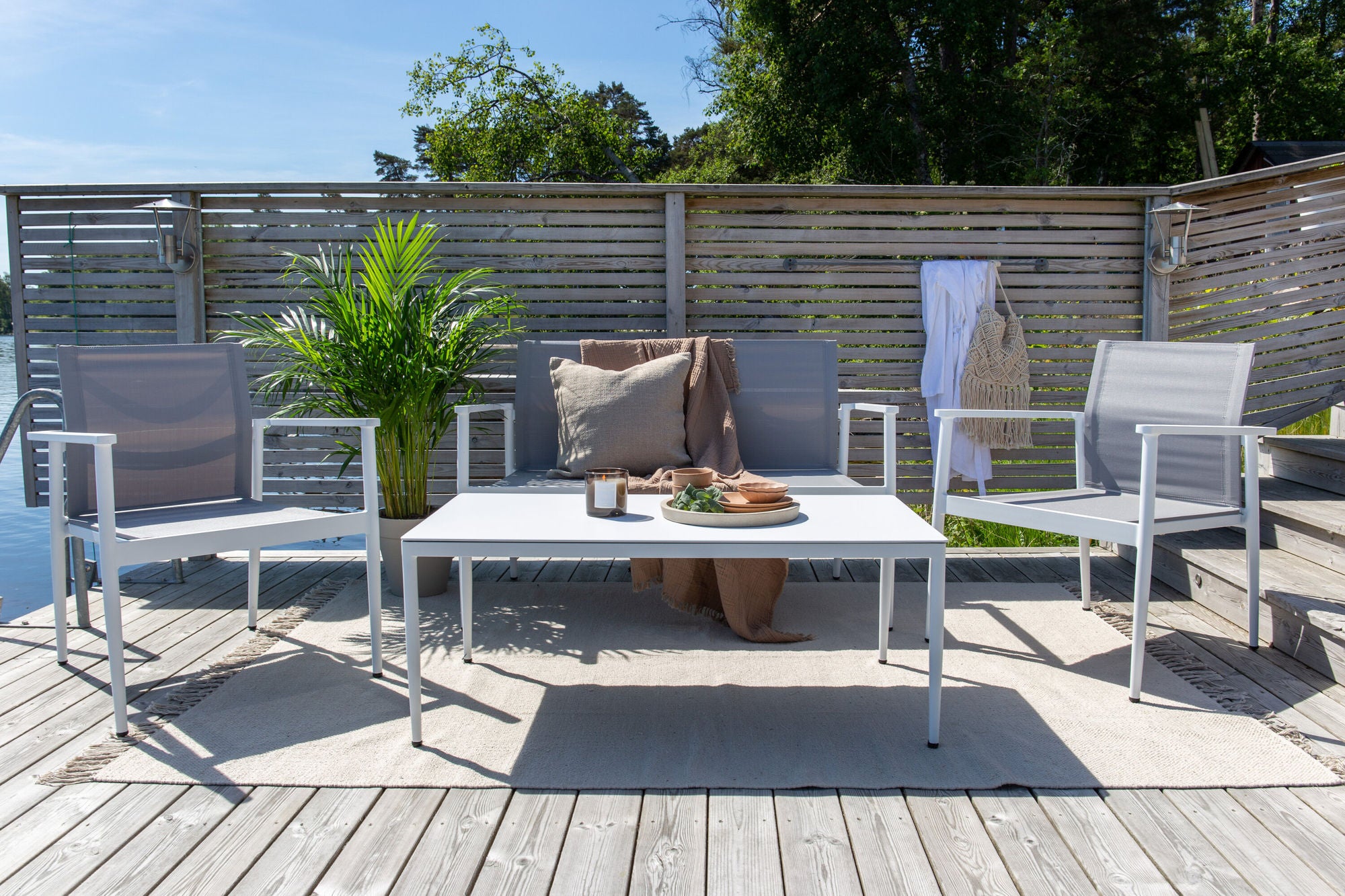 Venture Home Break - Sofa set- White / Grey - Aluminium / Textilene -