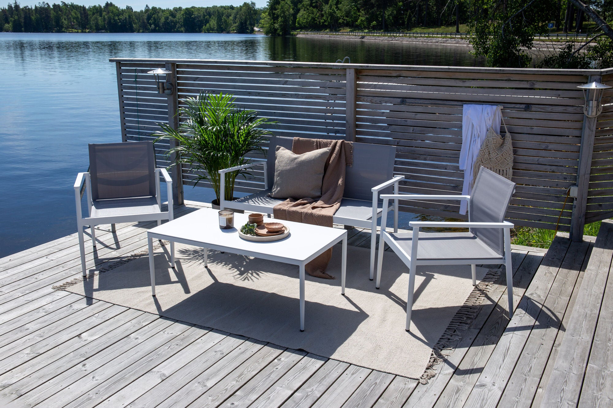 Venture Home Break - Sofa set- White / Grey - Aluminium / Textilene -