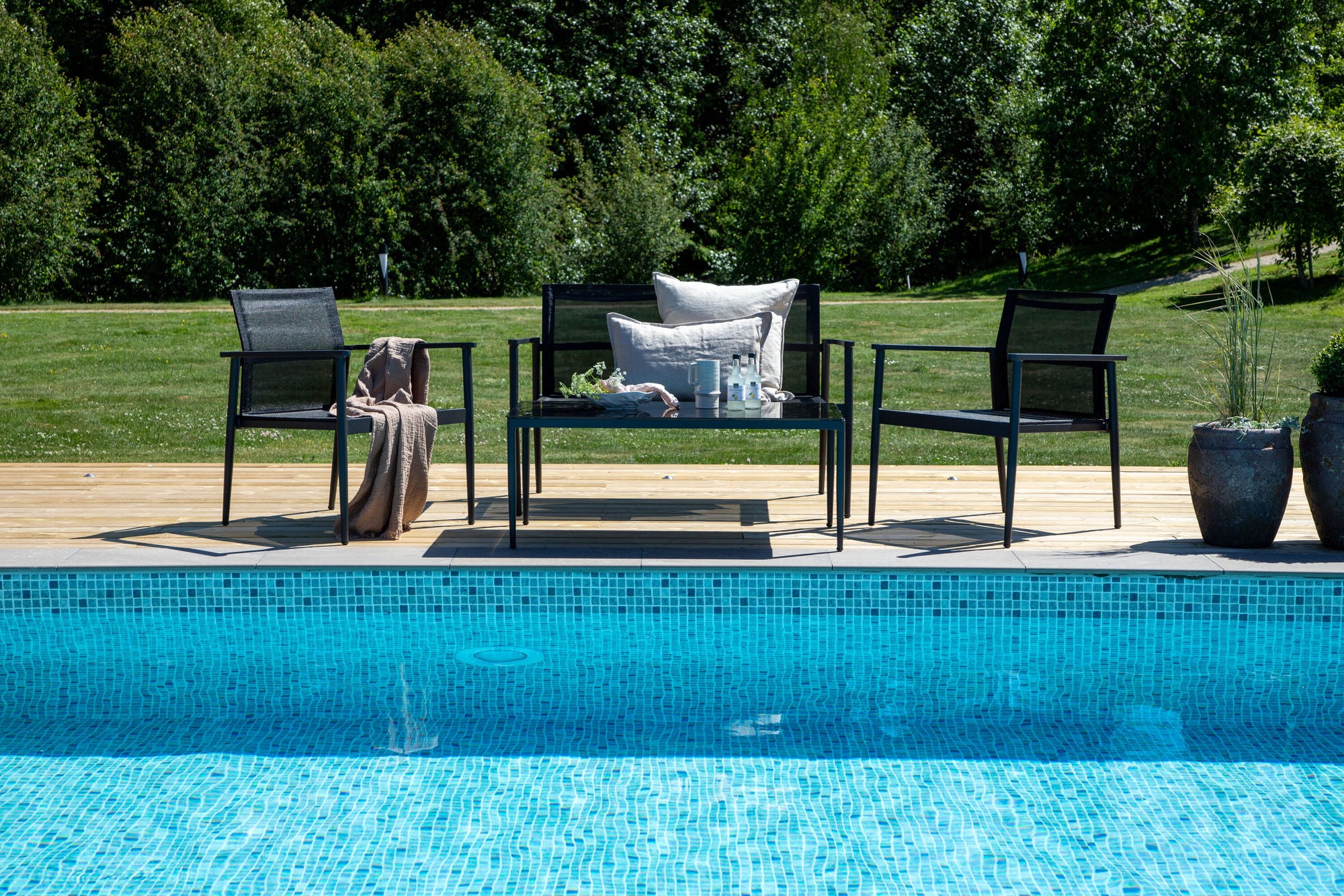 Venture Home Break - Sofa set- Black / Black - Aluminium / Textilene -