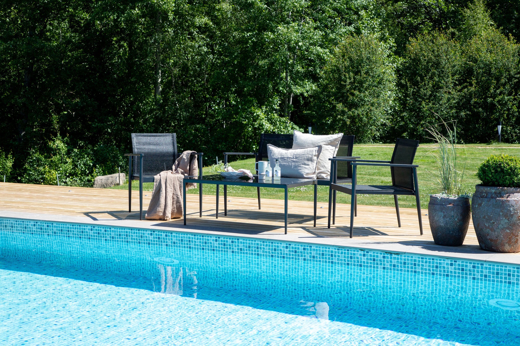 Venture Home Break - Sofa set- Black / Black - Aluminium / Textilene -
