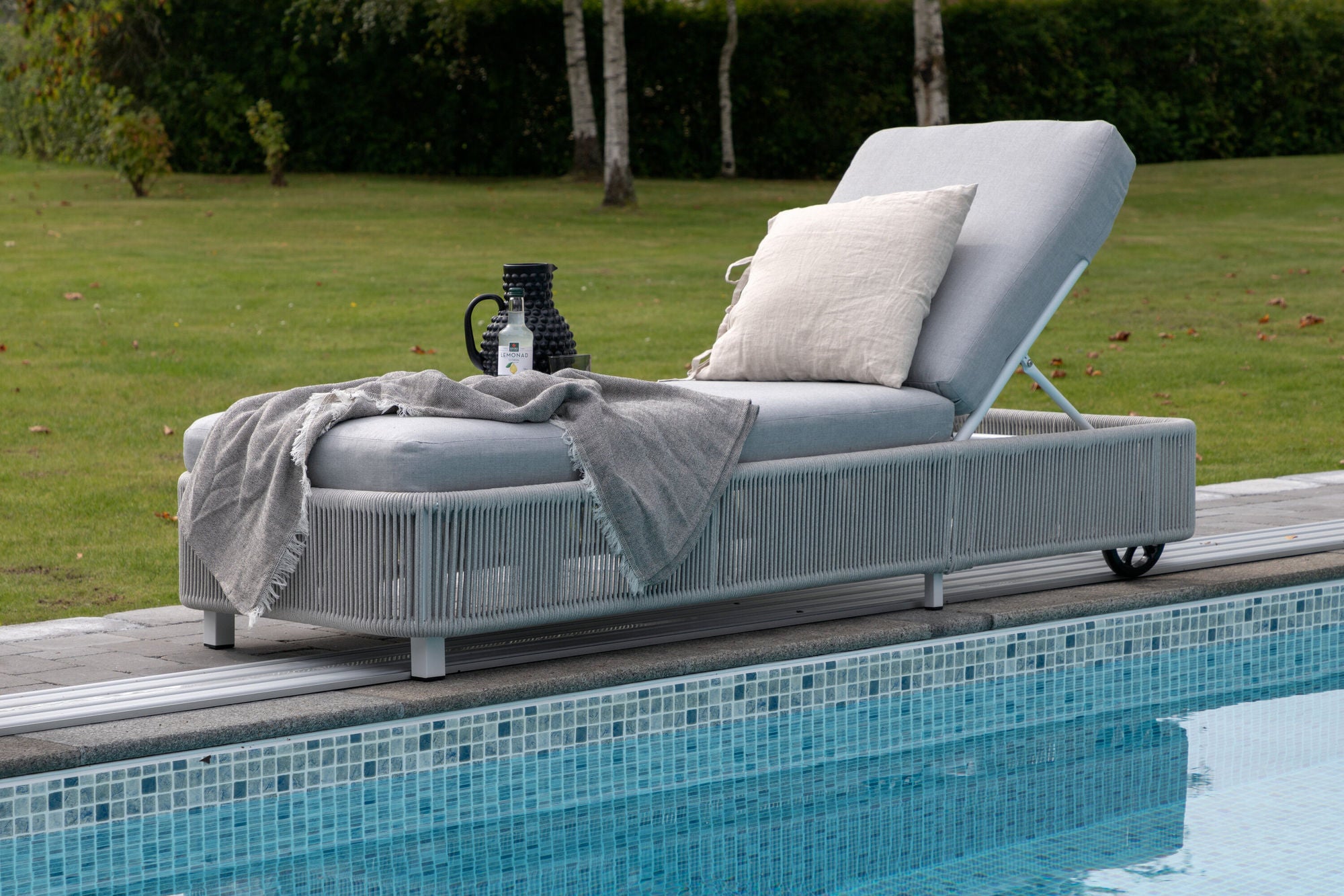 Venture Home Virya - Sun Lounge inc. Cushion- White / Grey - Rope -