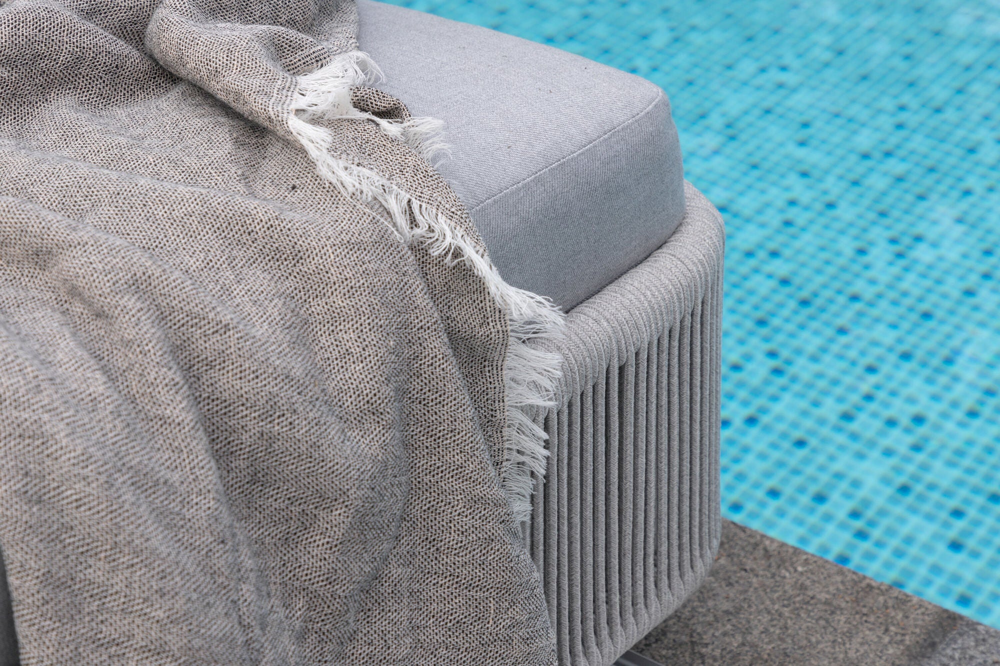 Venture Home Virya - Sun Lounge inc. Cushion- White / Grey - Rope -