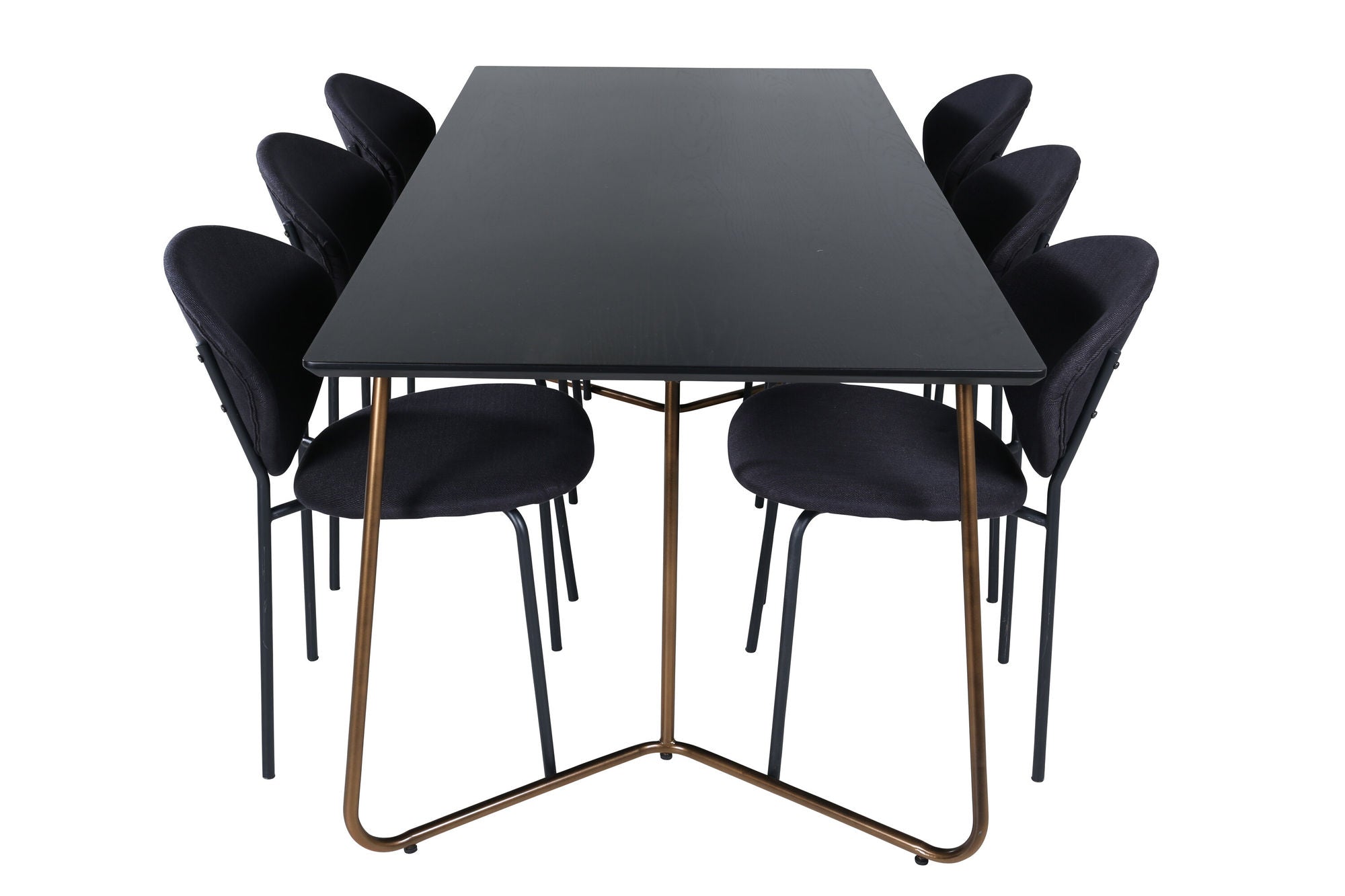 Venture Home Petra spisebord , Distressed Copper Black Veneer+Vault Spisebordsstol , Black Legs , Black Fabric_6