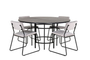 Venture Home Copenhagen - spisebord round - Black / Black+Kenth stol - Black / Light Grey Velvet_4