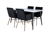 Venture Home Jimmy spisebord - Black / White HPL+Petra stol - Distressed Copper / Black Velvet_4